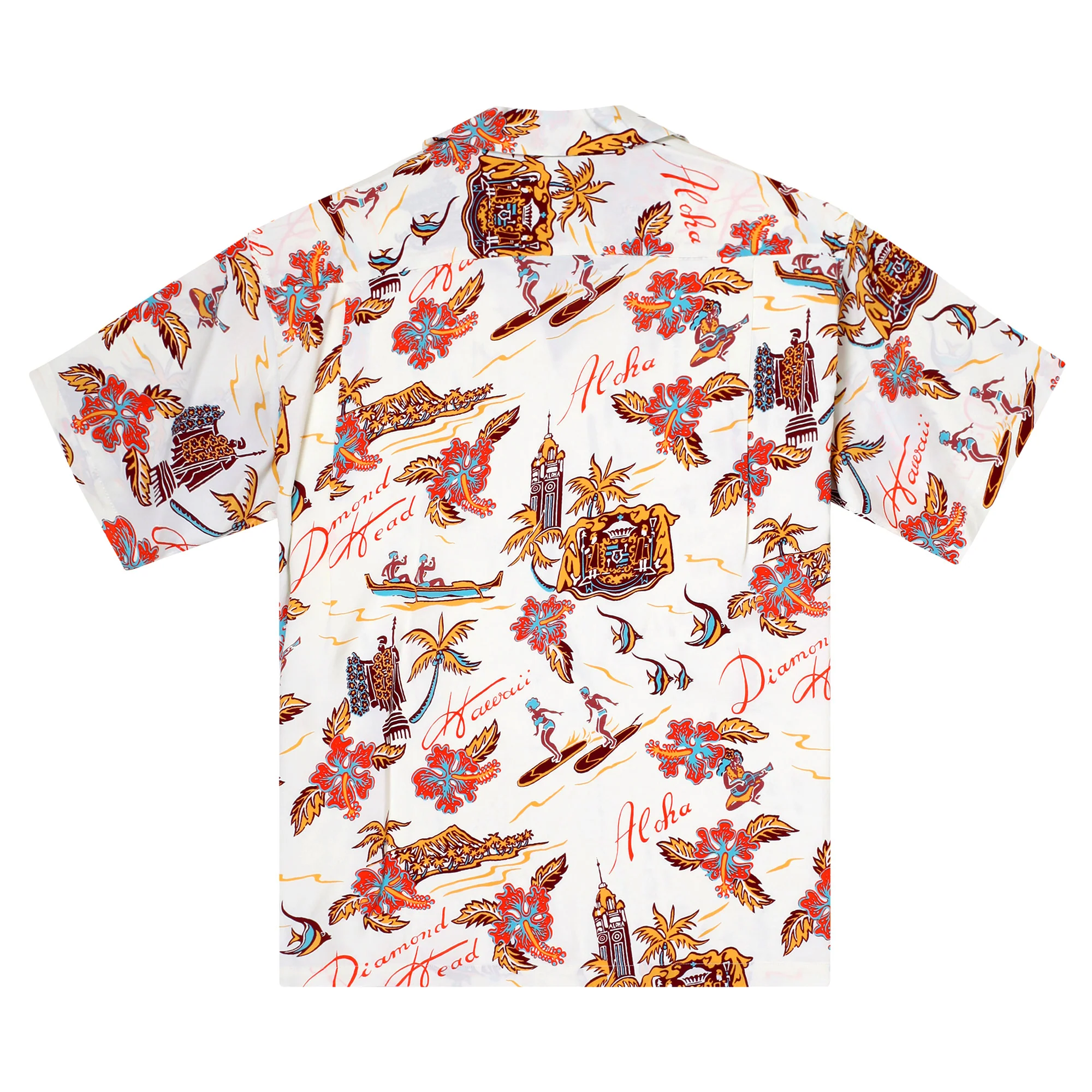 Aloha Hawaii Rayon Made SS38313 Off White Hawaiian Shirt SURF11087 - Image 7