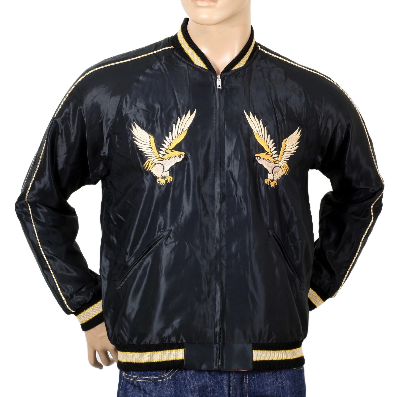 American Eagle Embroidered TT13756 Black Souvenir Jacket TOYOSC7526 - Image 5