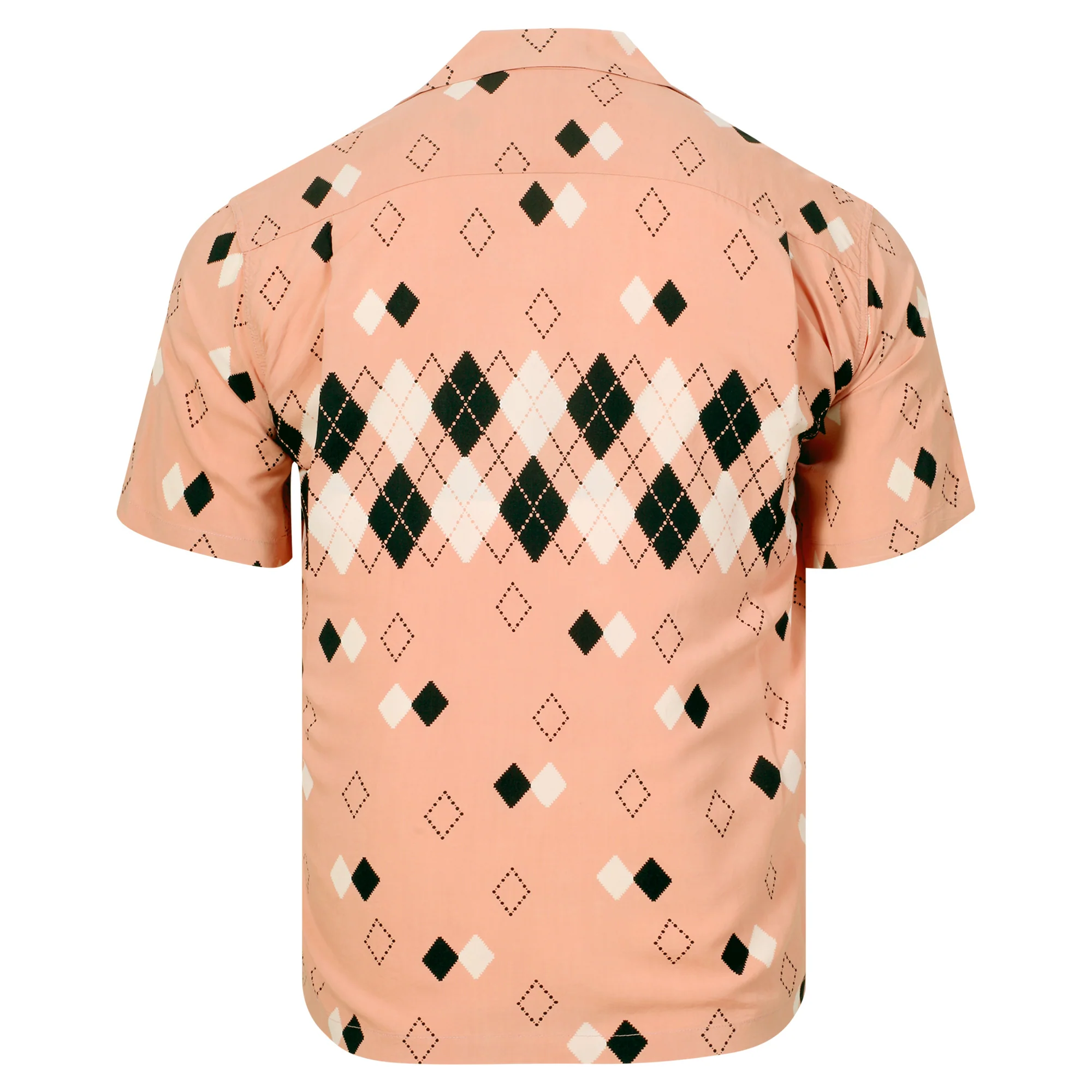 Argyle Printed Star of Hollywood SH38384 Pink Hawaiian Shirt SoH11085 - Image 2