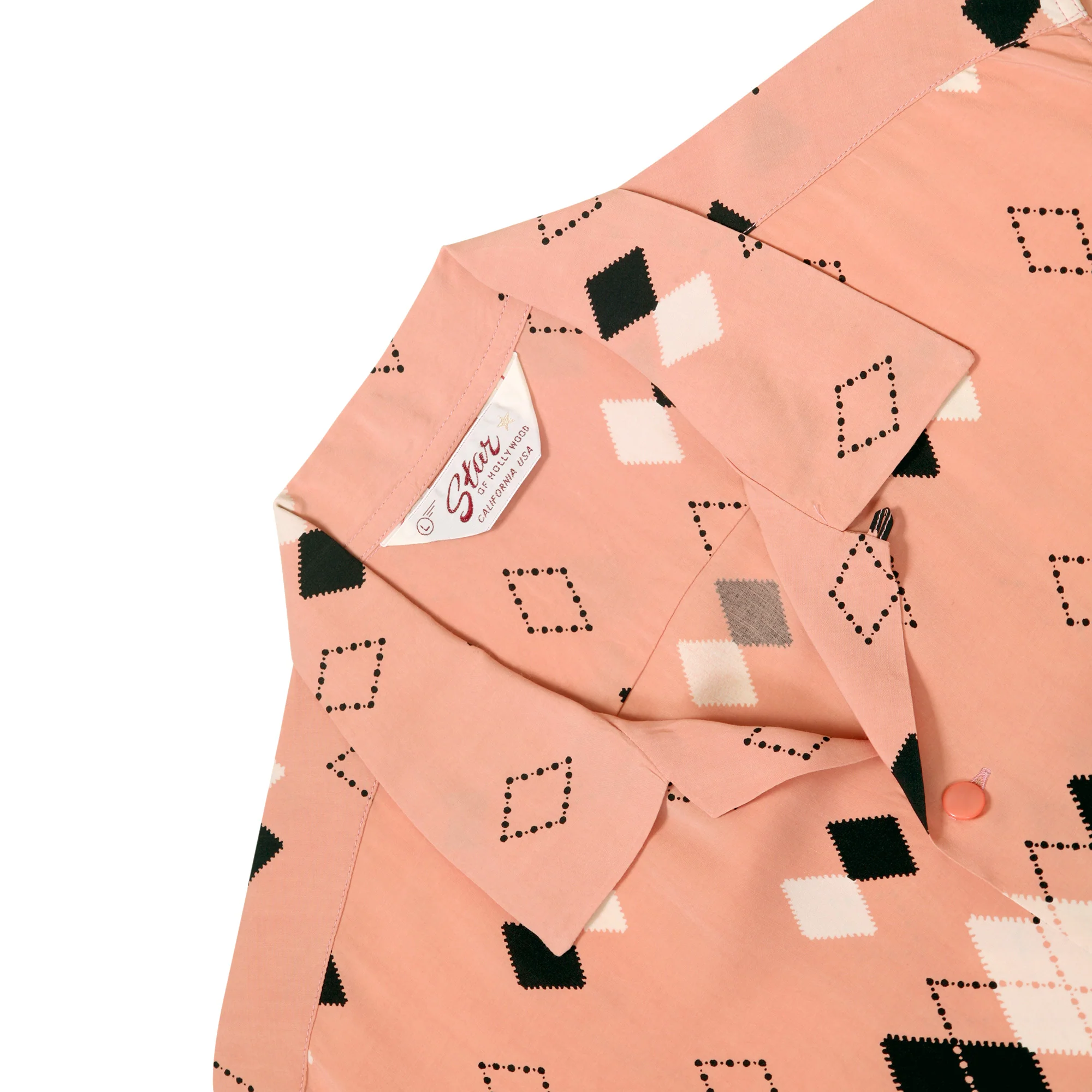 Argyle Printed Star of Hollywood SH38384 Pink Hawaiian Shirt SoH11085 - Image 3