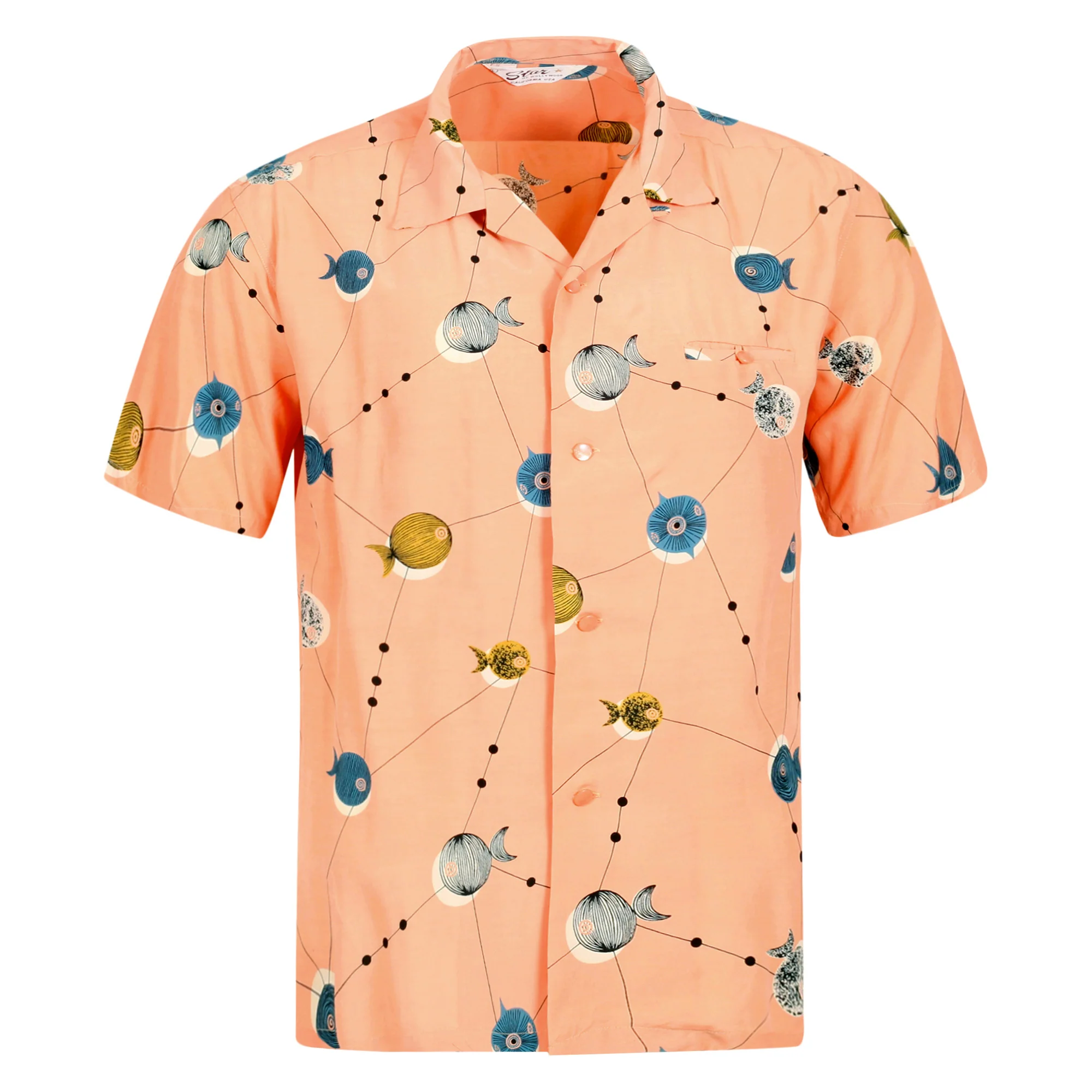 Atomic Fish SH38128 Pink Star of Hollywood Hawaiian Shirt SoH10100