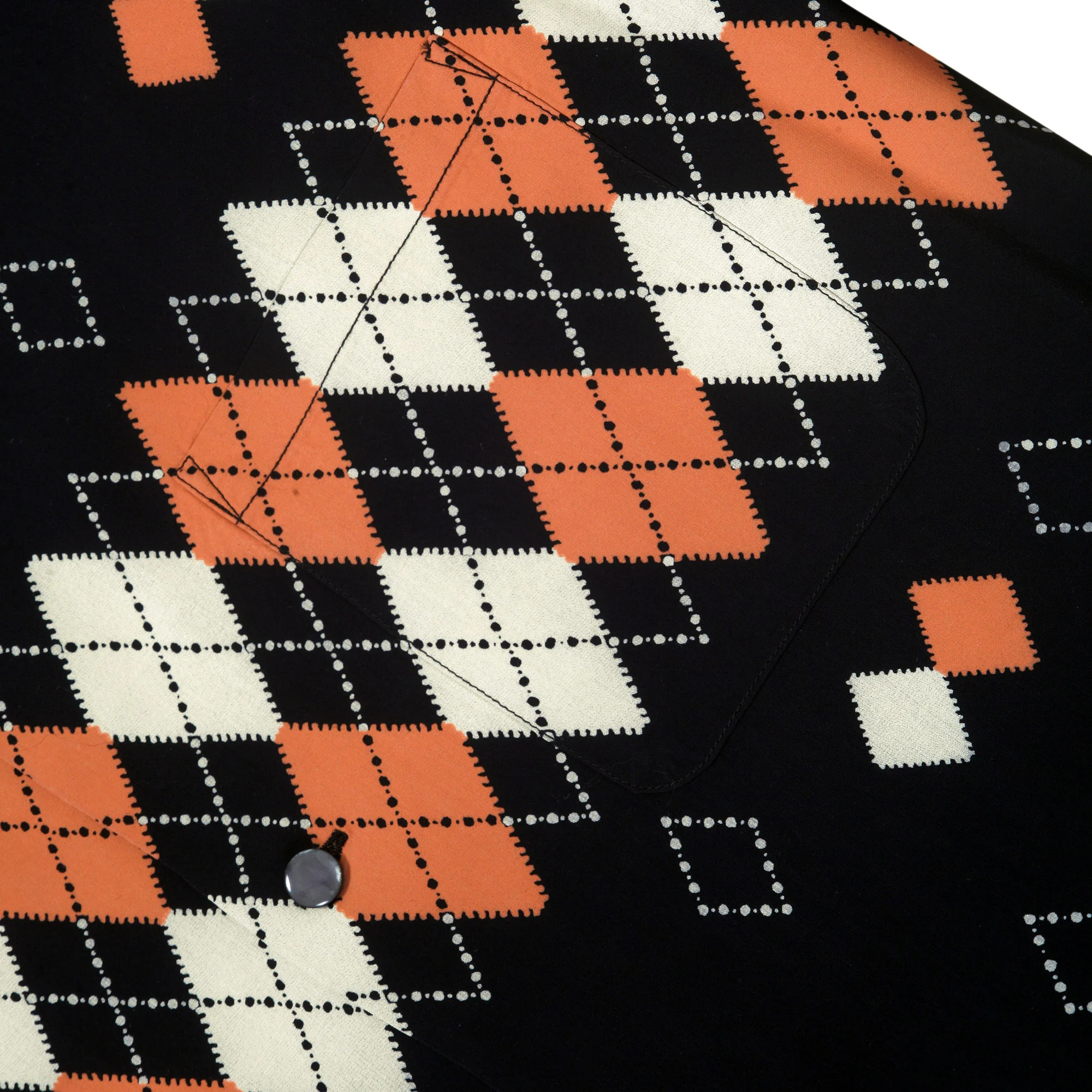 Argyle Print SH38384 Star of Hollywood Black Hawaiian Shirt SoH11084 - Image 7