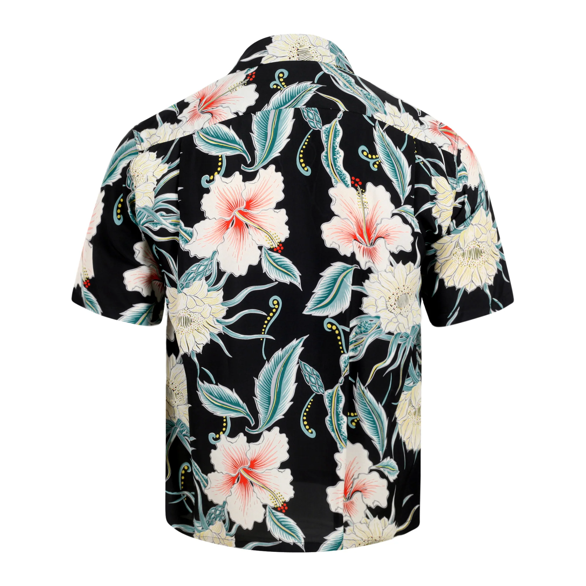 Black Moonlight Garden SS38045 Short Sleeve Hawaiian Shirt SURF10264 - Image 2