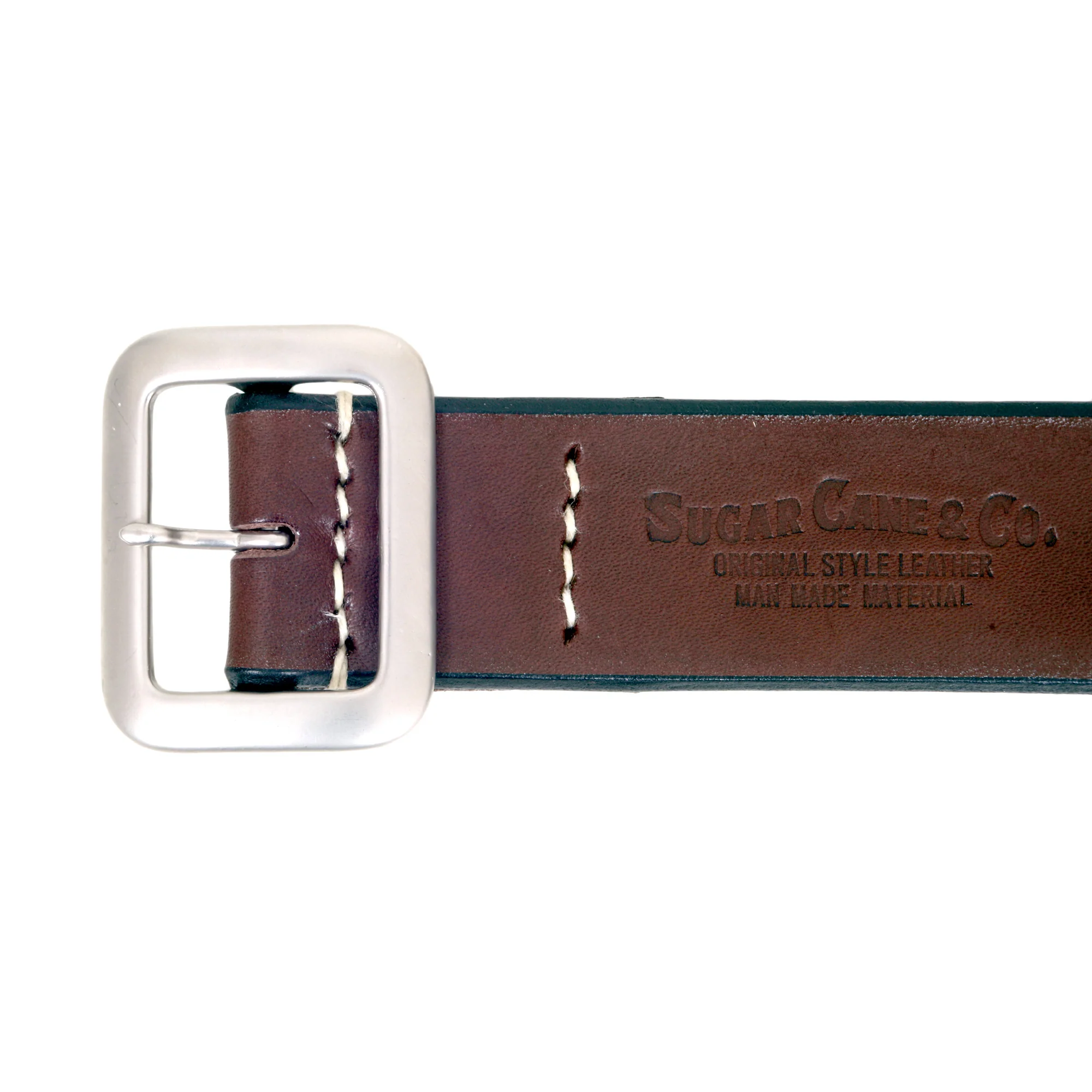 Thick Brown Leather SC02322 Cowhide Garrison Belt with Studs CANE7537 - Image 2