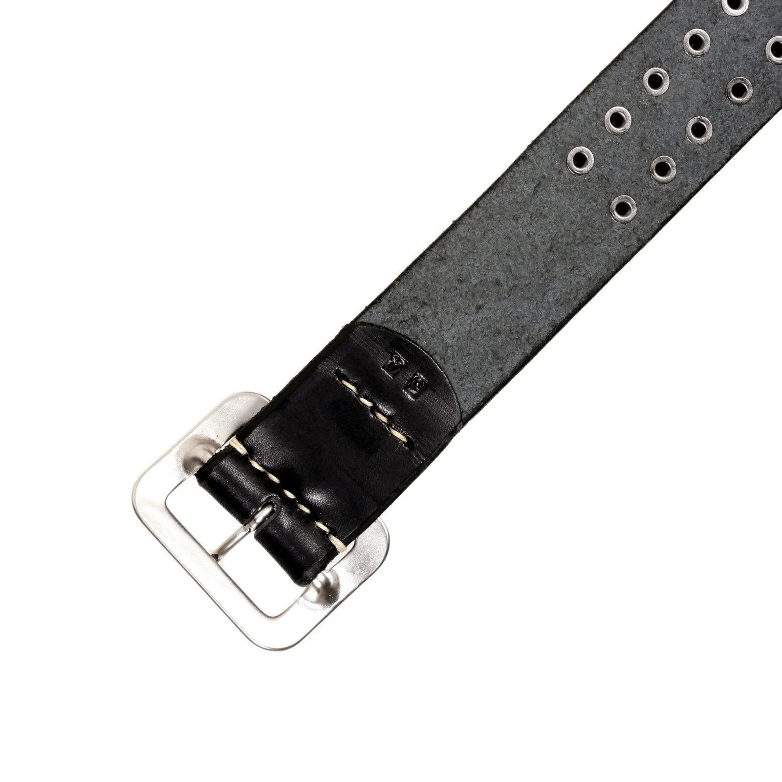 Black Cowhide Leather SC02322 Garrison Belt with Studs CANE5725 - Image 7