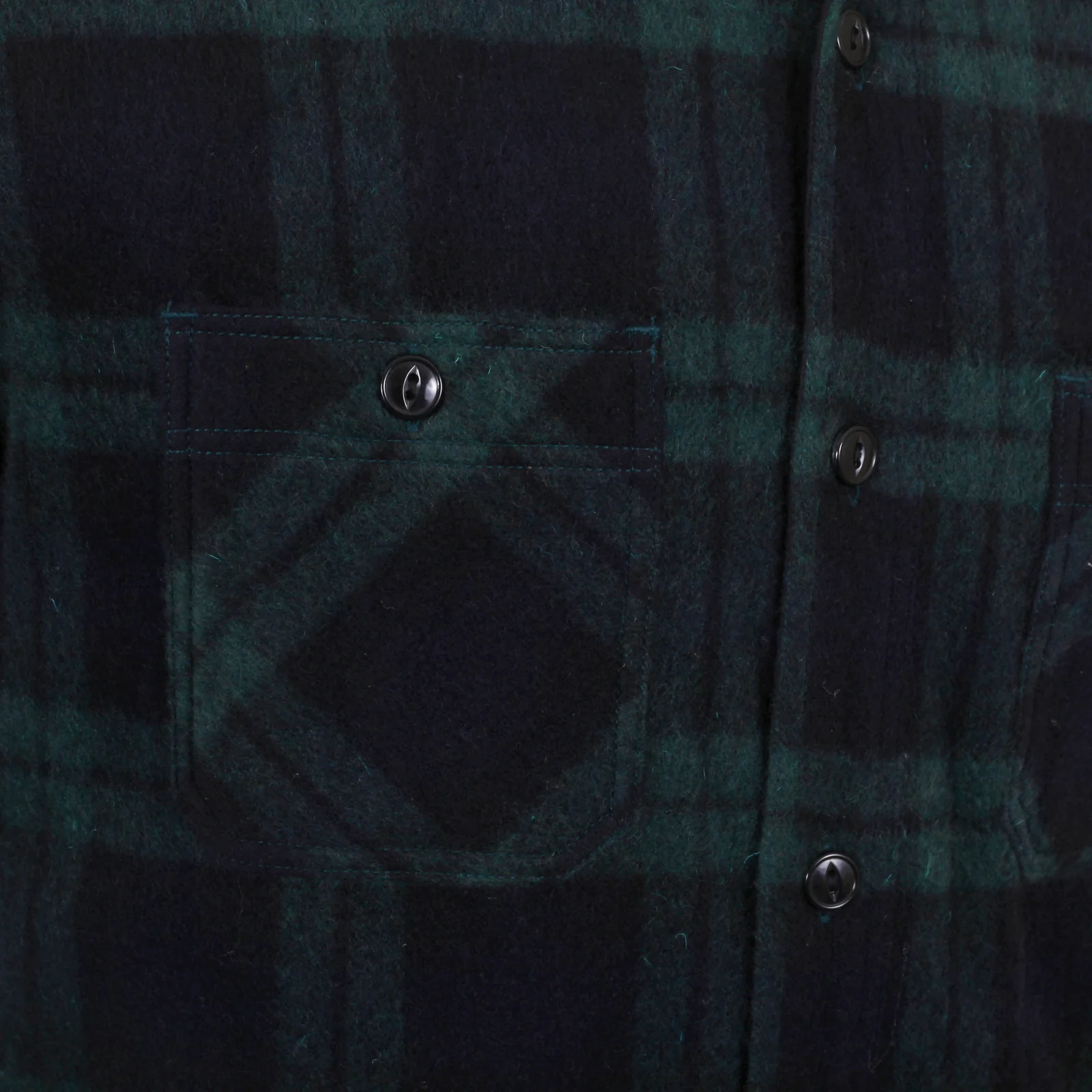 Green Quilted Lining SC13178 Wool Mix Checked CPO Overshirt CANE4464 - Image 5