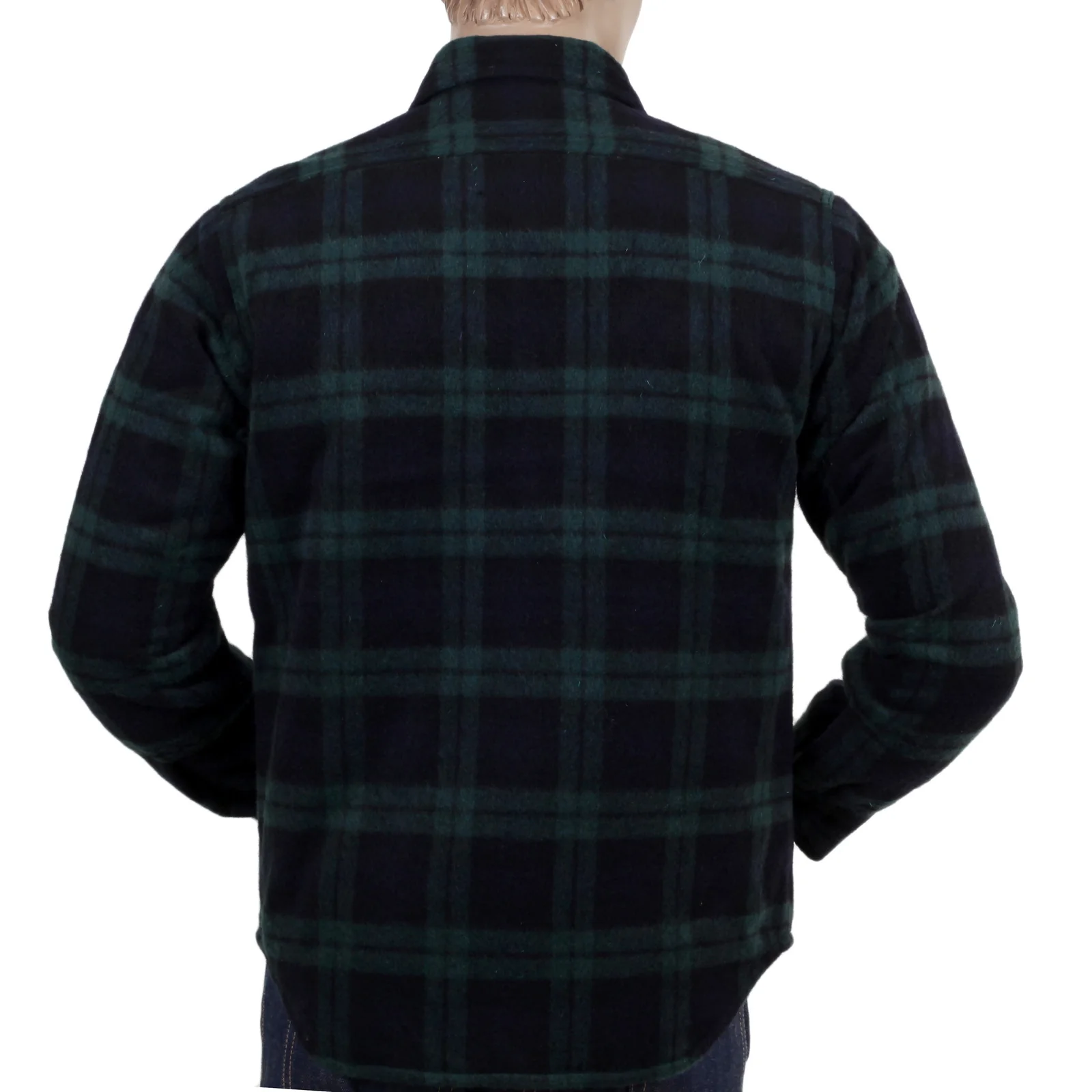 Green Quilted Lining SC13178 Wool Mix Checked CPO Overshirt CANE4464 - Image 6