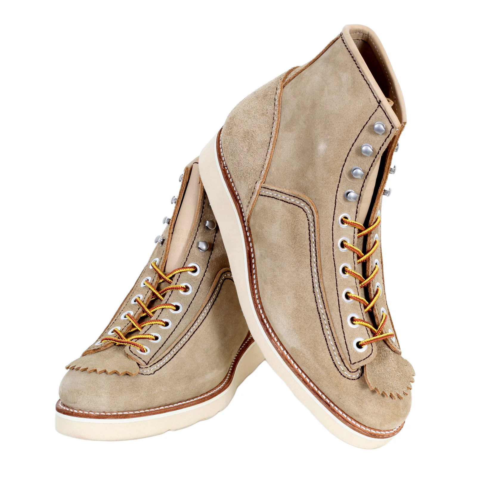 Mens Beige Suede Calf F01616 High Lace Up Hunter Work Boots CANE4474 - Image 3