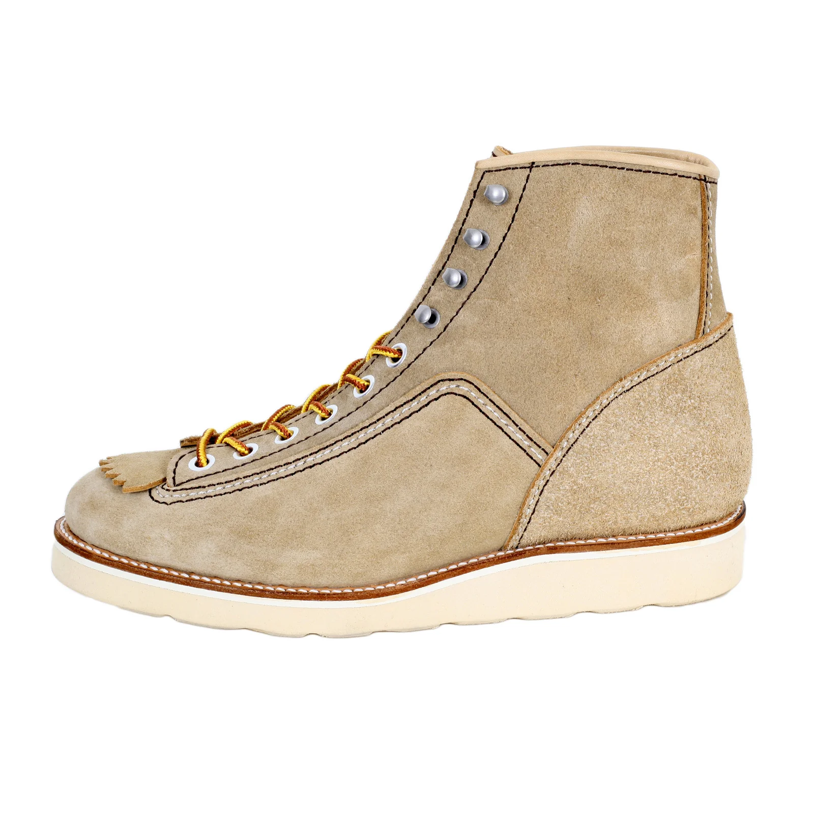 Mens Beige Suede Calf F01616 High Lace Up Hunter Work Boots CANE4474 - Image 4