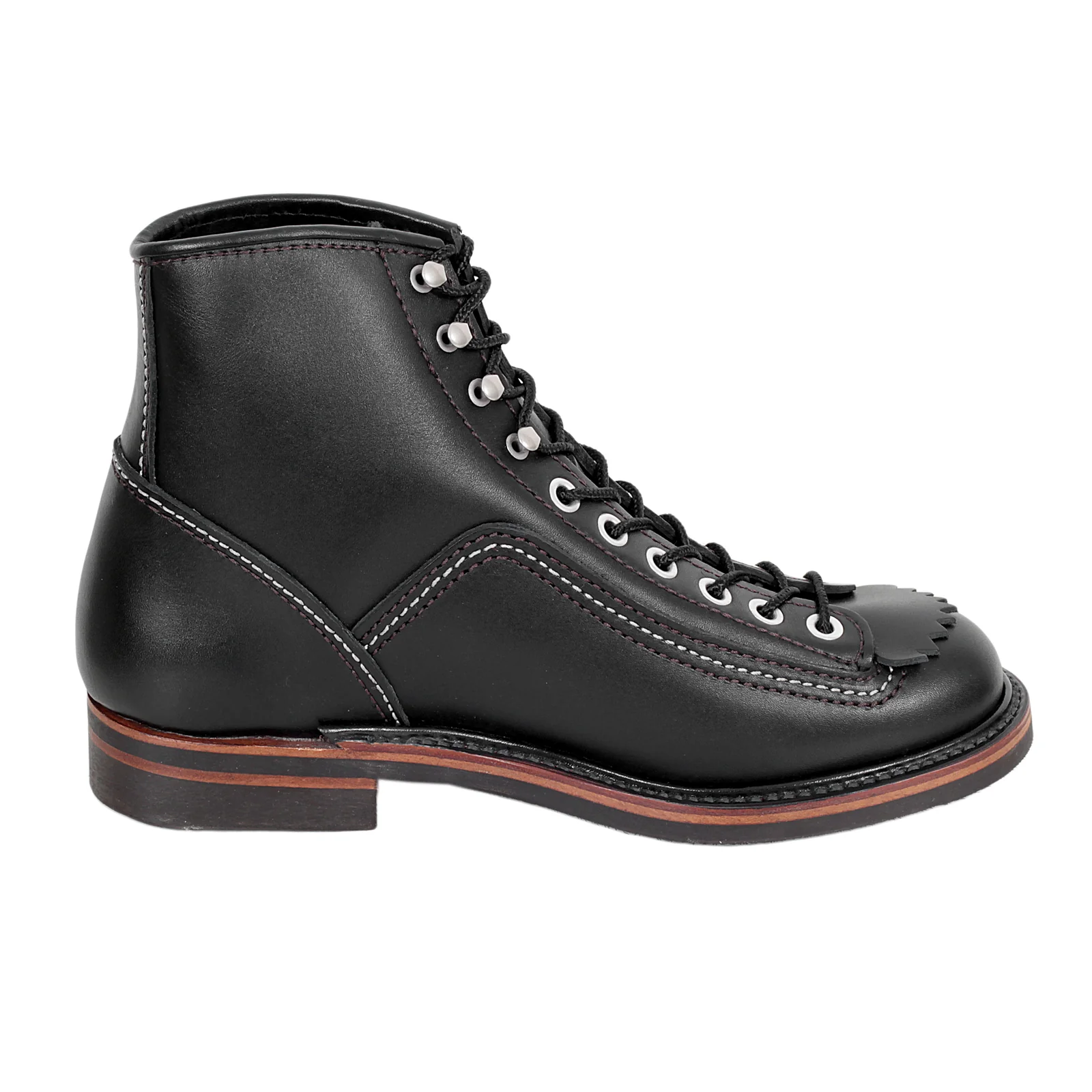 Black Leather Calf F01615 High Lace Up Carpenter Work Boots CANE4449 - Image 5