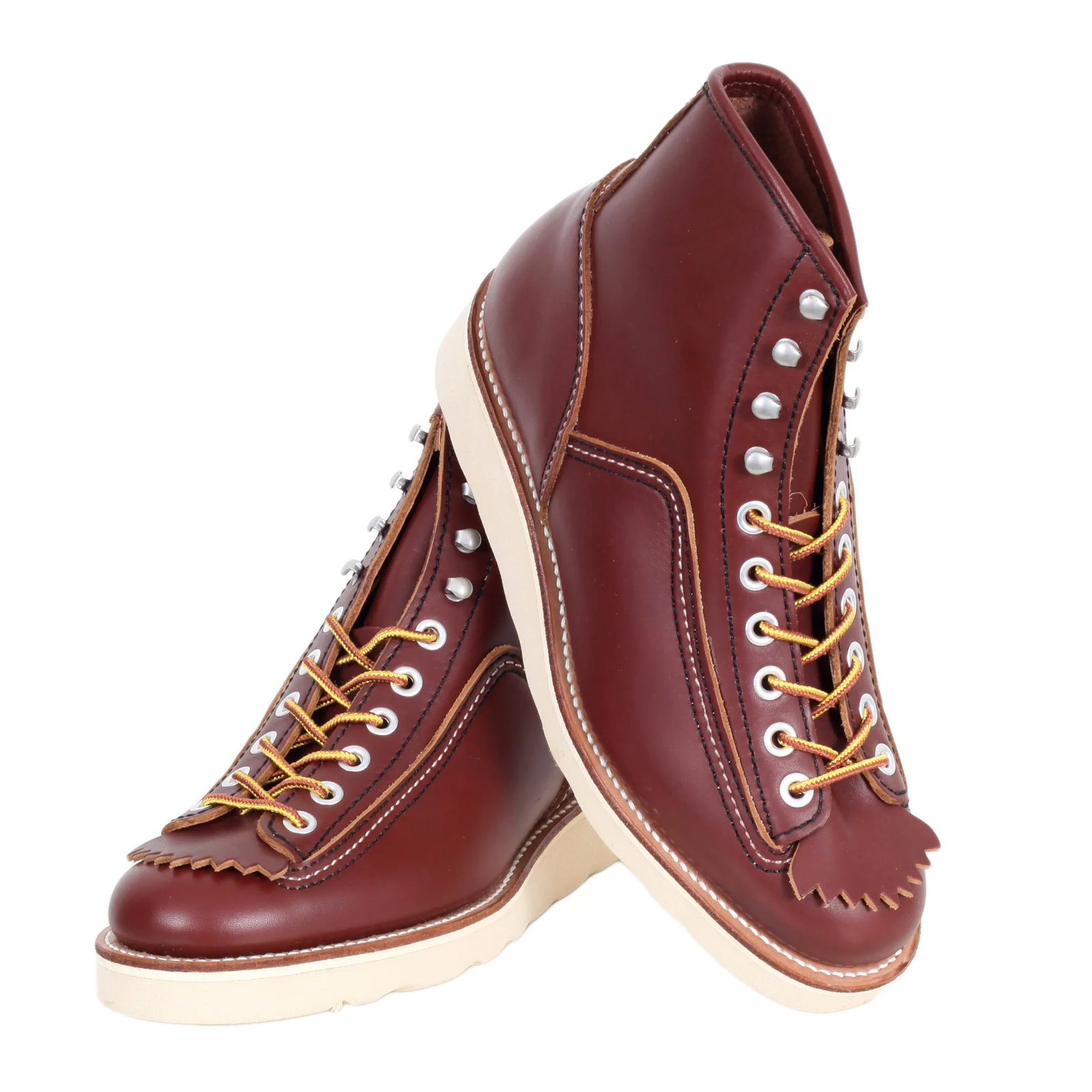 Mens Brown Leather Calf High Lace Up F01616 Hunter Work Boots CANE4475 - Image 3
