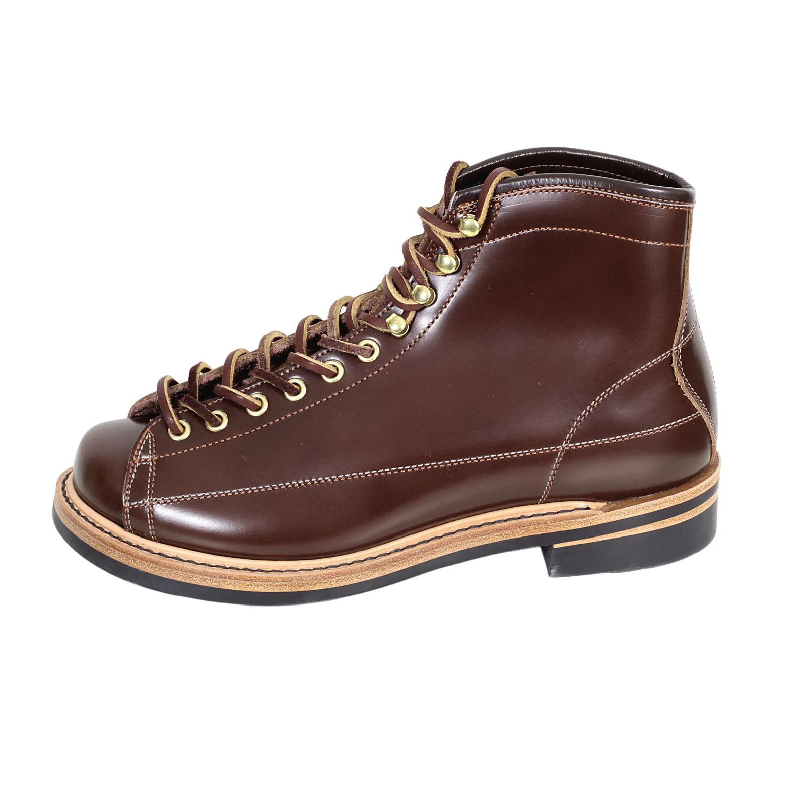 Lone Wolf Mens Brown Leather LW01785 Calf High Goodyear Welted Lace Up Wireman Work Boots CANE4451 - Image 7