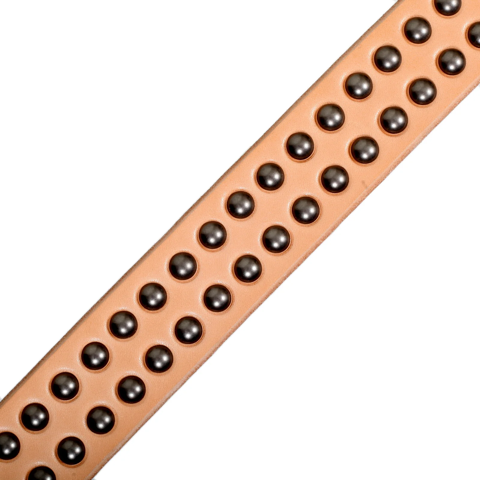 Beige Cowhide SC02322 Leather Garrison Belt with Studs CANE5728 - Image 6