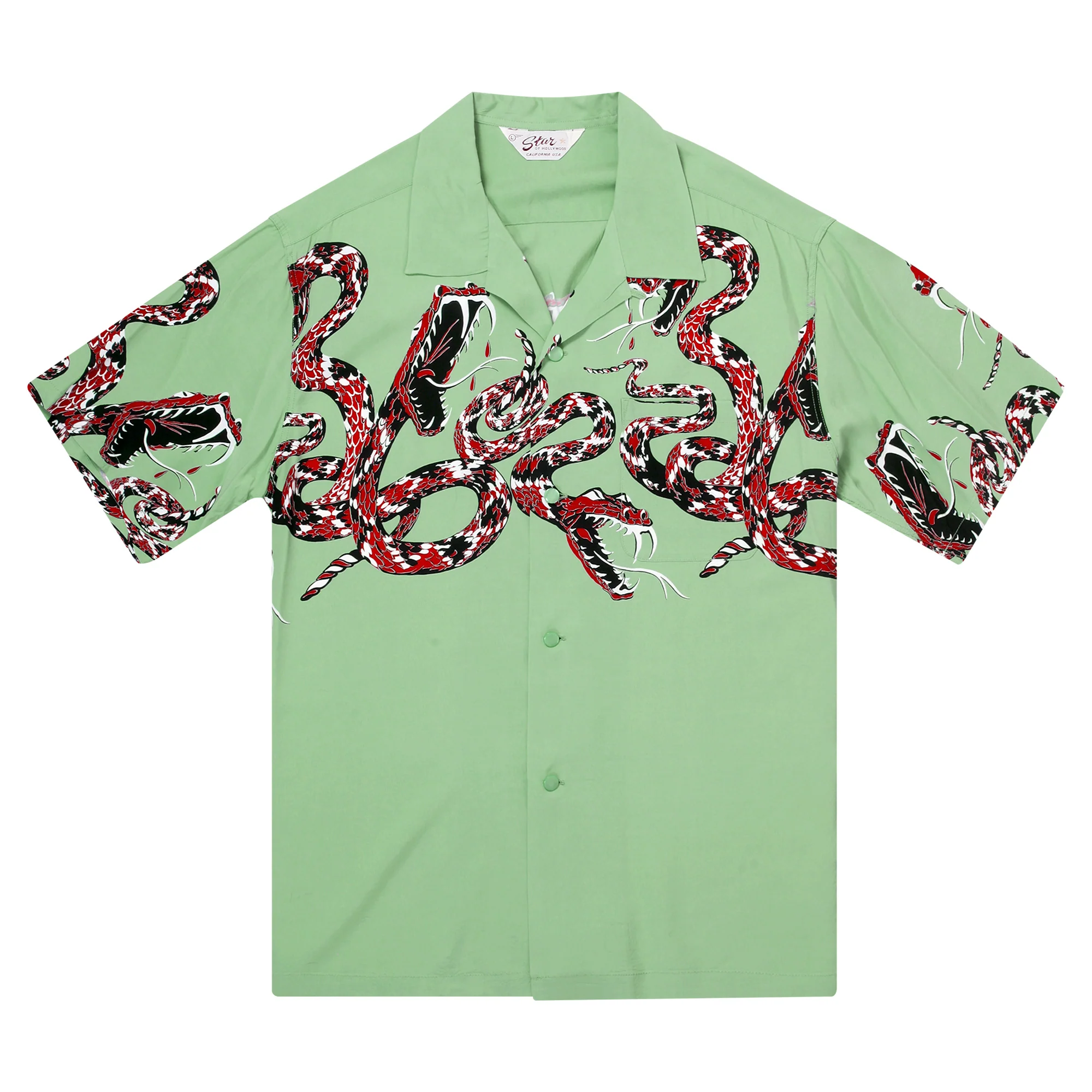 Mint Green SH38378 Hawaiian Shirt with Rattle Snake Print SoH11083 - Image 7