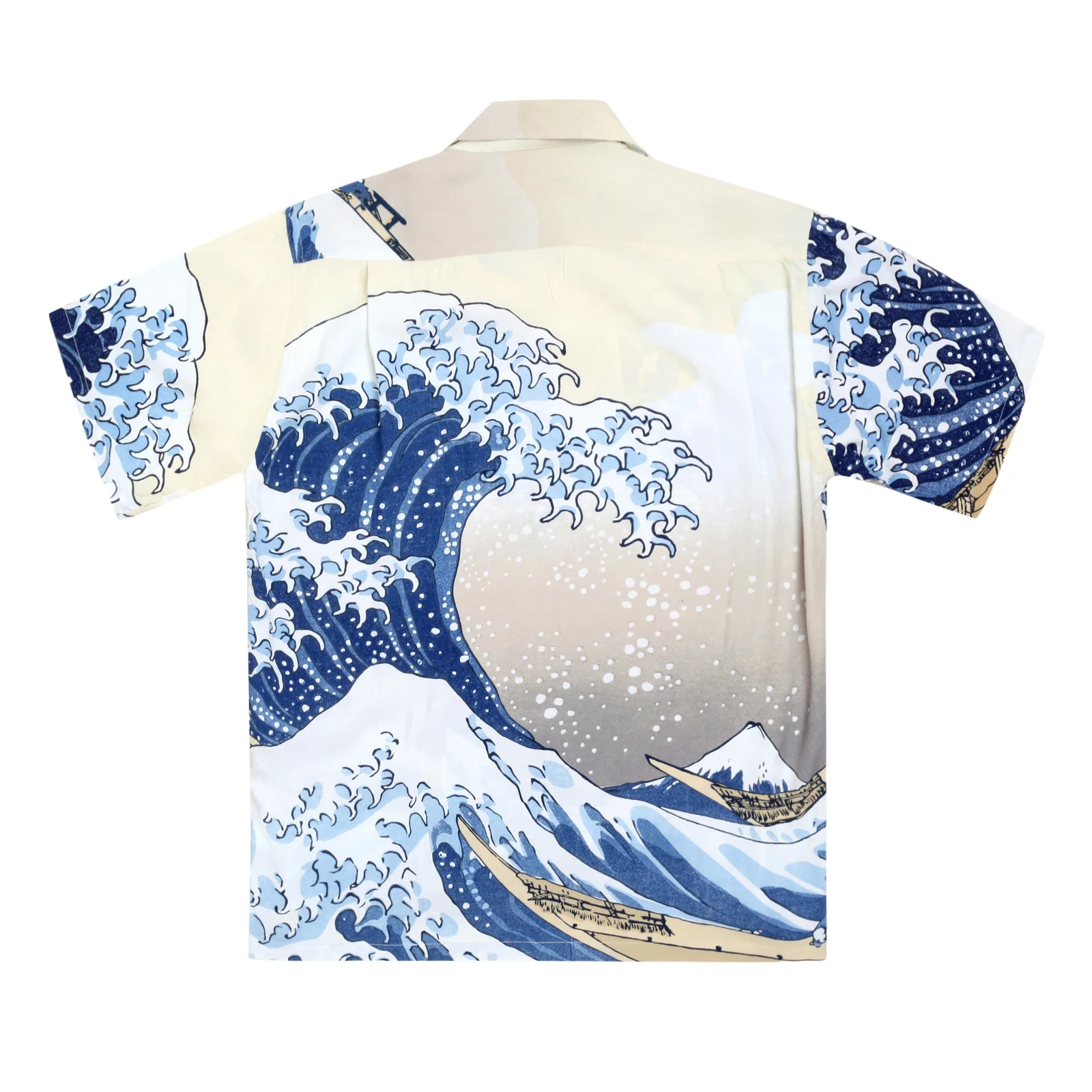 Great Wave of Kanaqawa Print SS37651 Off White Hawaiian Shirt SURF7539 - Image 2