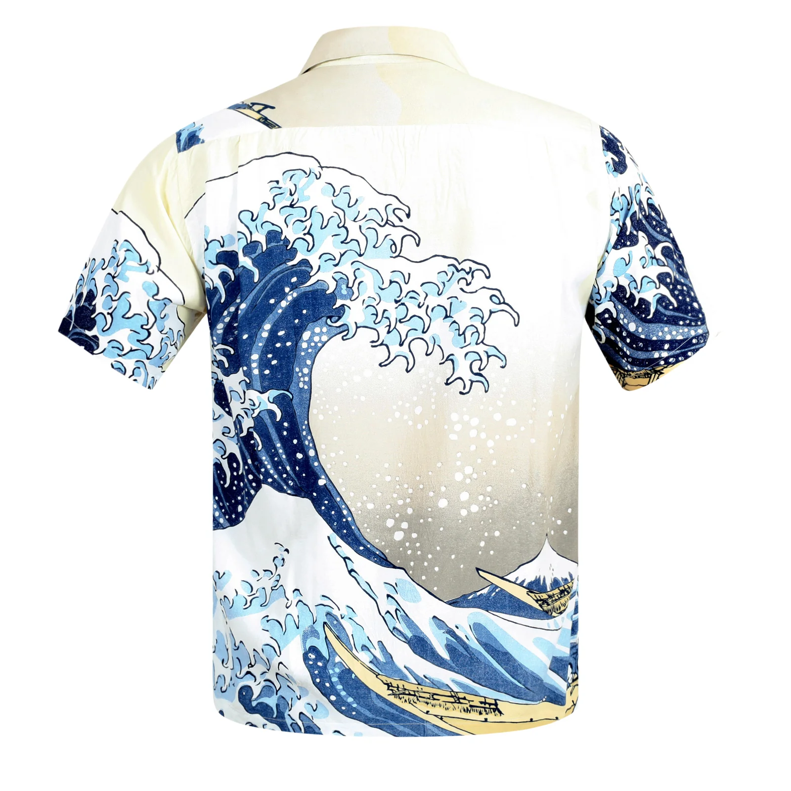 Great Wave of Kanaqawa Print SS37651 Off White Hawaiian Shirt SURF7539 - Image 4