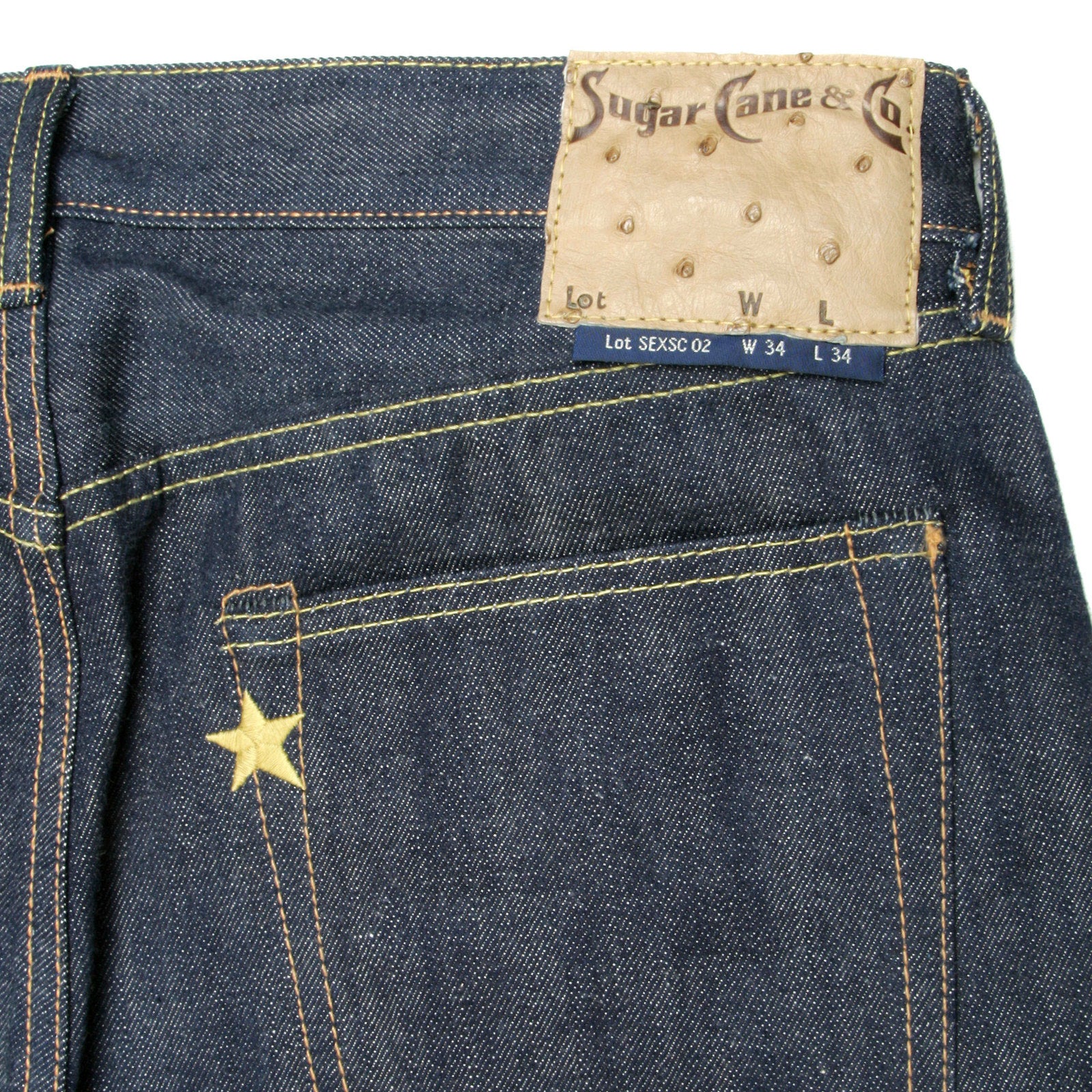 Mens Vintage Cut Okinawa Slim Fit Union Star Non Wash Selvedge Raw Denim Jeans SC40533N - Image 6