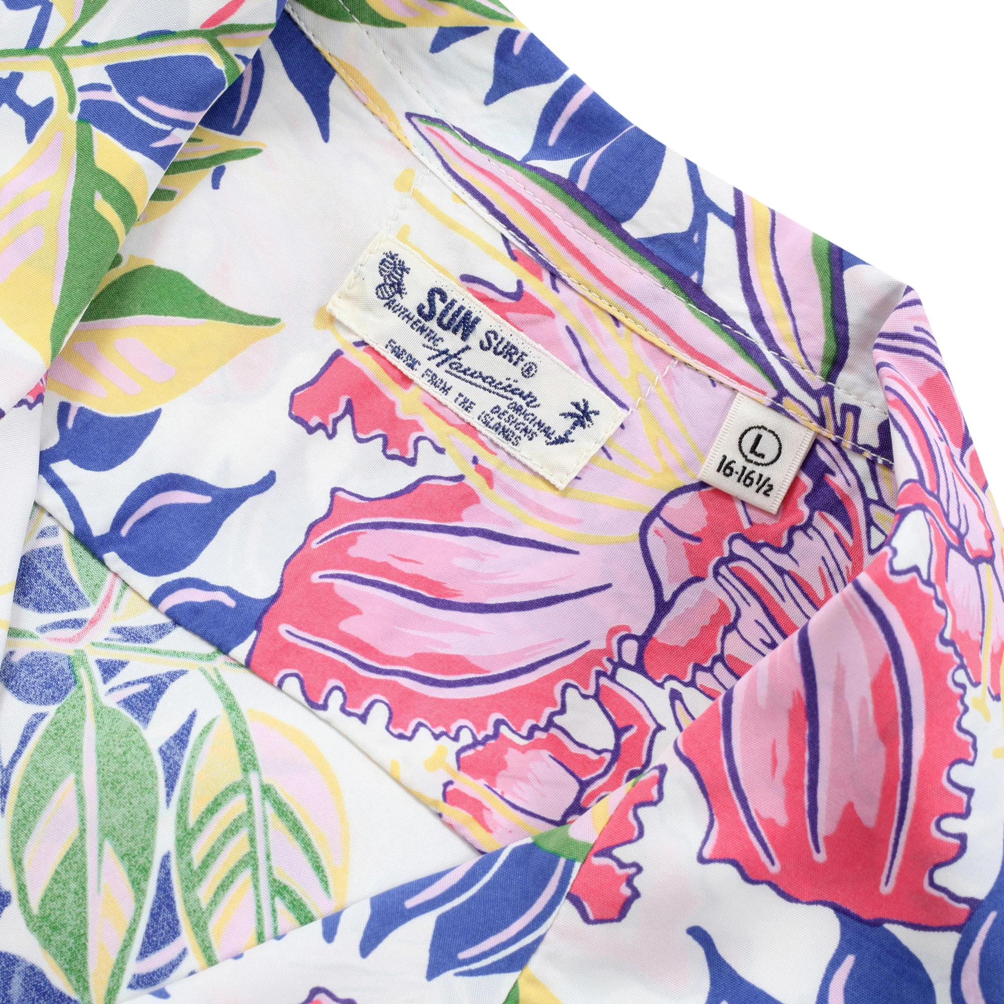 Off White SS38035 Orchid Bloom Short Sleeve Hawaiian Shirt SURF10263 - Image 3