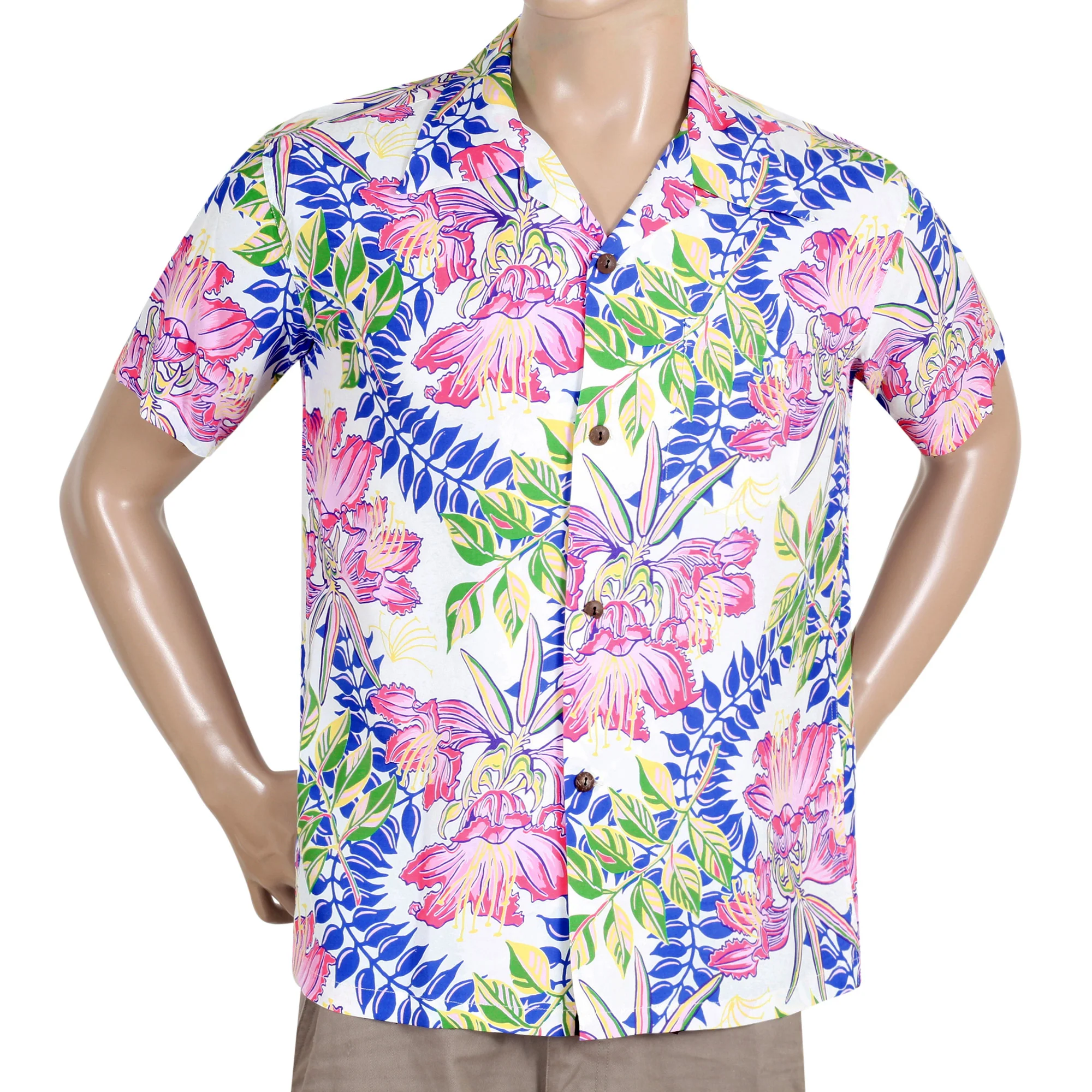 Off White SS38035 Orchid Bloom Short Sleeve Hawaiian Shirt SURF10263 - Image 6