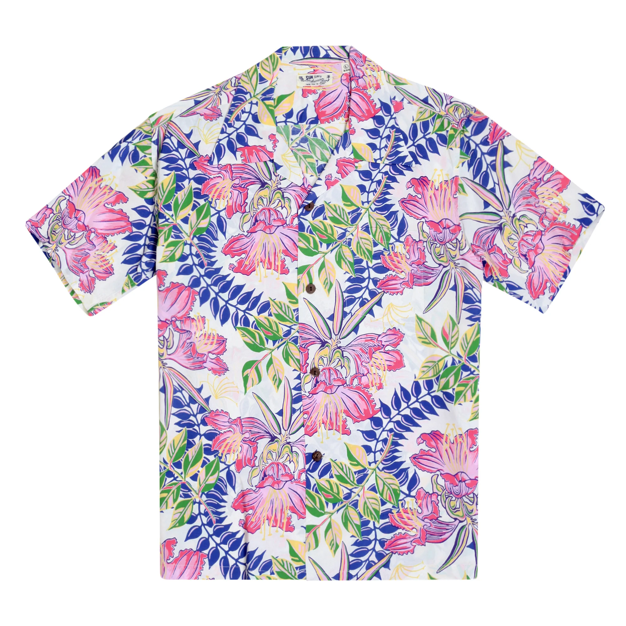Off White SS38035 Orchid Bloom Short Sleeve Hawaiian Shirt SURF10263 - Image 7