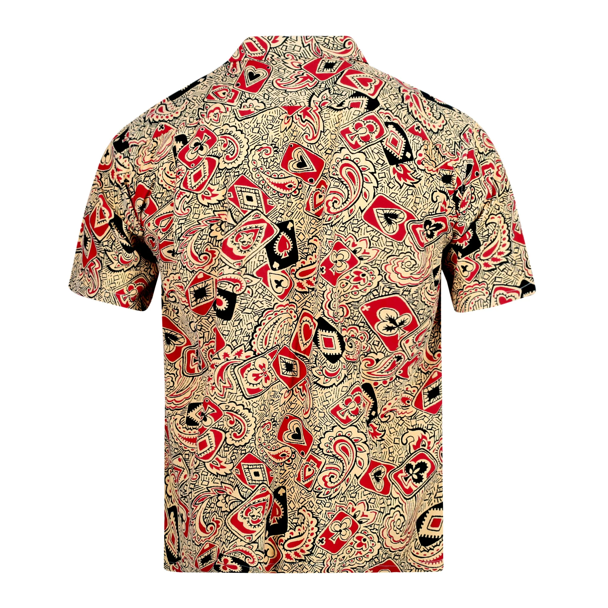 Playing Card and Paisley SH38127 Off White Hawaiian Shirt SoH10098 - Image 2
