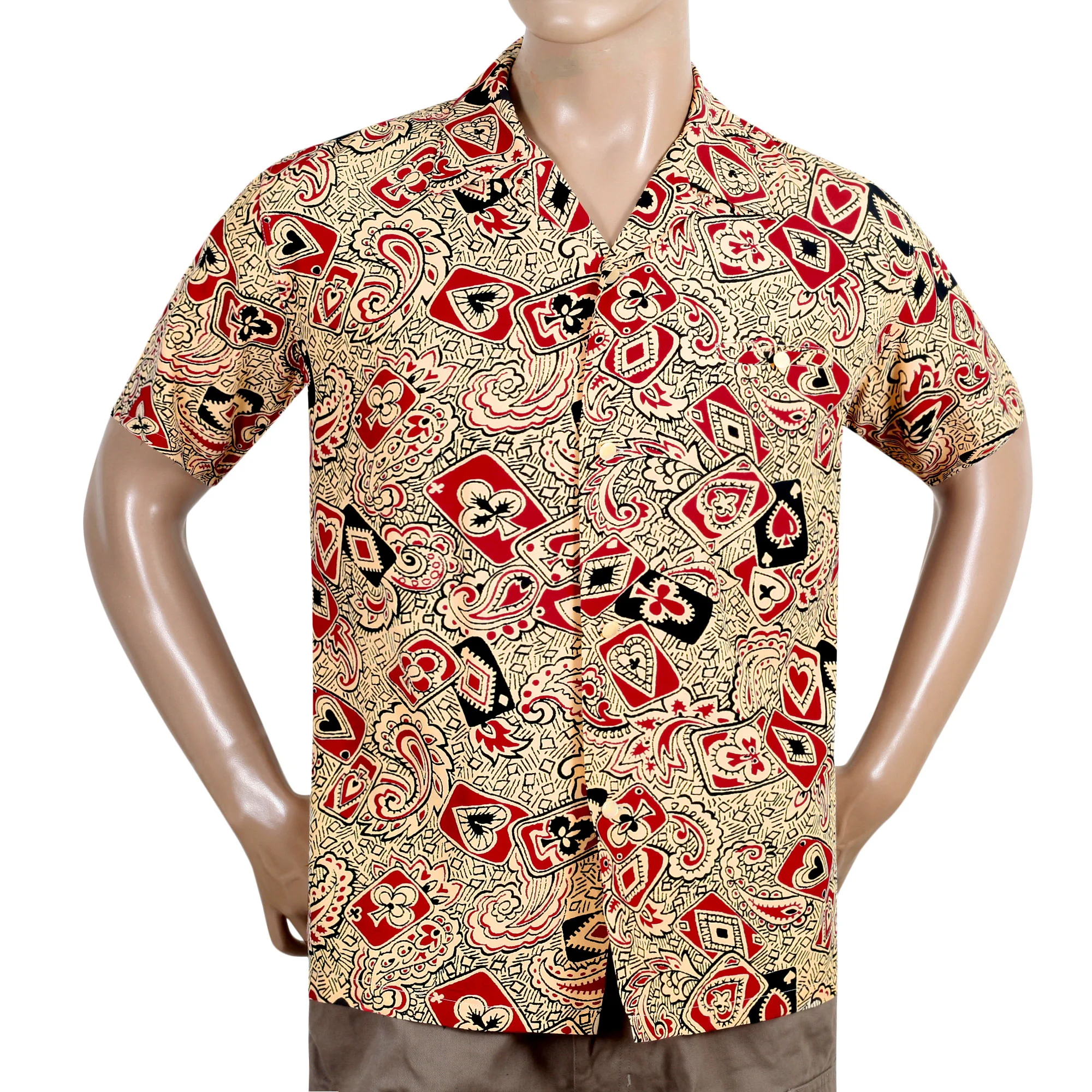 Playing Card and Paisley SH38127 Off White Hawaiian Shirt SoH10098 - Image 7