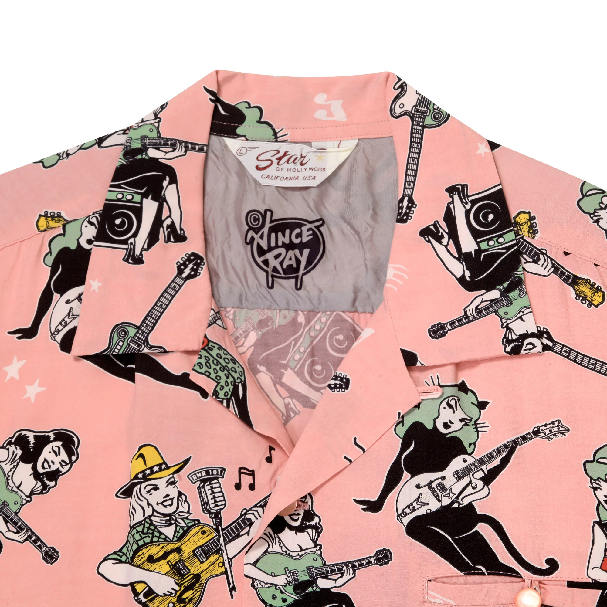 Girls N Guitars Printed SH38375 Short Sleeved Pink Shirt SoH11081 - Image 3