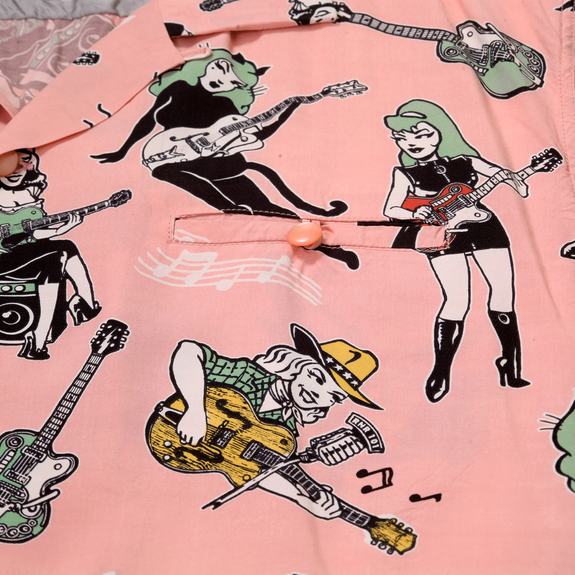 Girls N Guitars Printed SH38375 Short Sleeved Pink Shirt SoH11081 - Image 5
