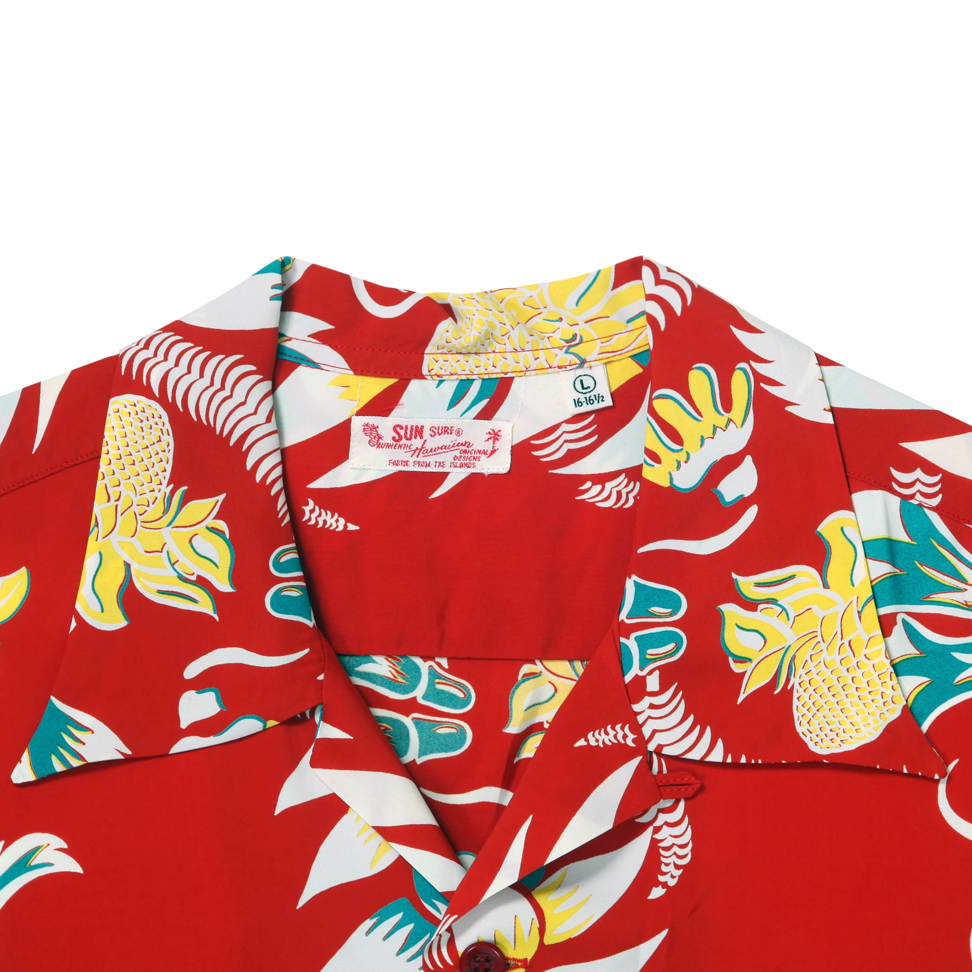 Shimmering Border Print SS38326 Hawaiian Shirt in Wine Red SURF11093 - Image 3