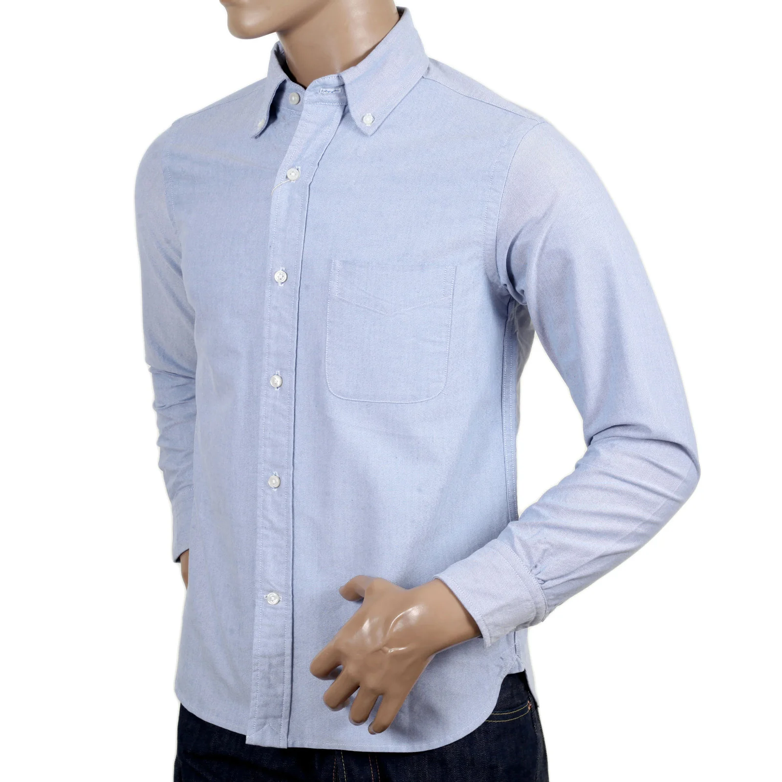 Blue Slim Fit SC25910 Classic Button Down Oxford Shirt CANE4447 - Image 7