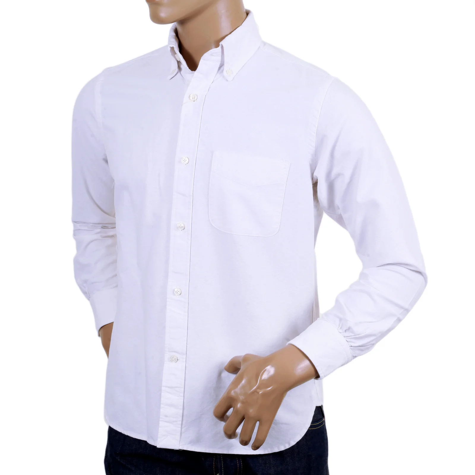 White Cotton SC25910 Oxford Shirt with Button Down Collar CANE4446 - Image 2