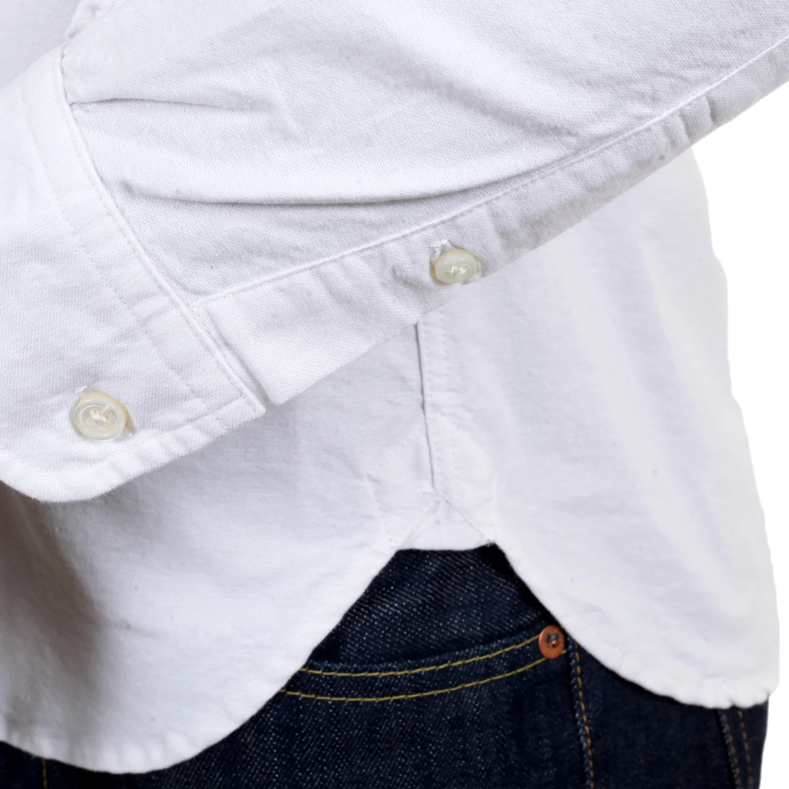 White Cotton SC25910 Oxford Shirt with Button Down Collar CANE4446 - Image 6