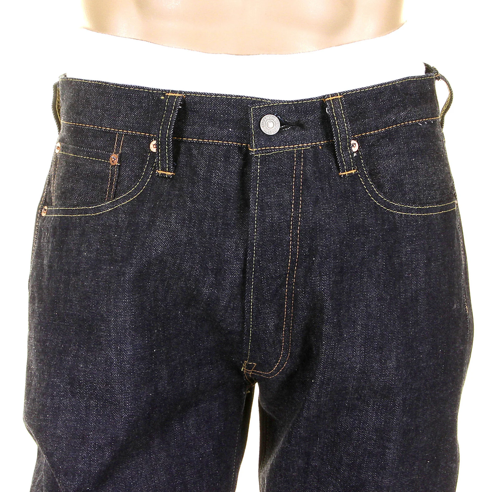 Blue Vintage Cut Non Wash SC41947N Selvedge Denim Jeans CANE3195 - Image 9