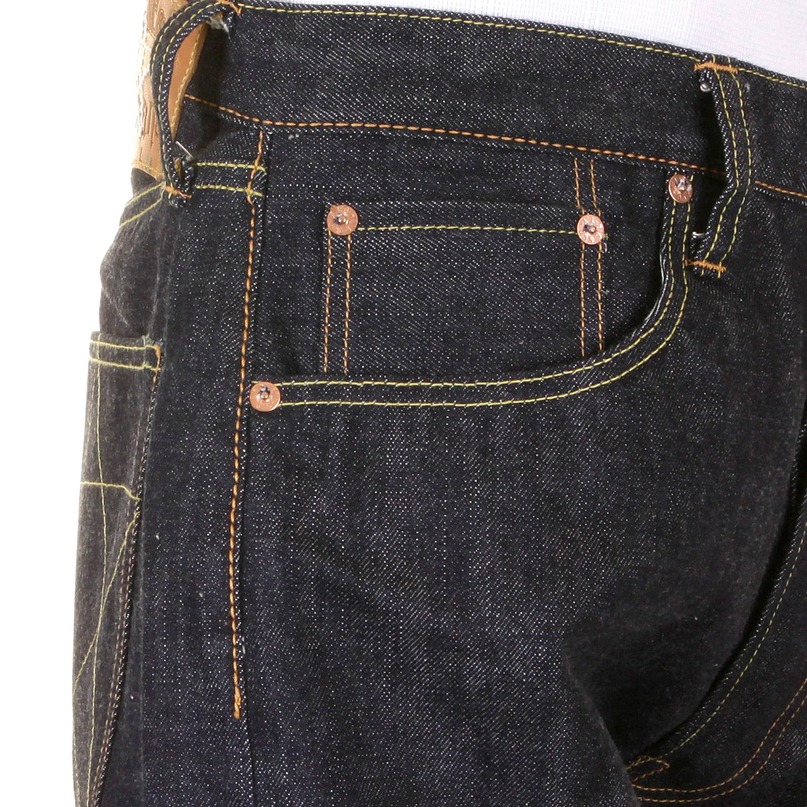 Union Star SC40065N Non Wash Selvedge Denim Jeans in Navy CANE9029 - Image 2
