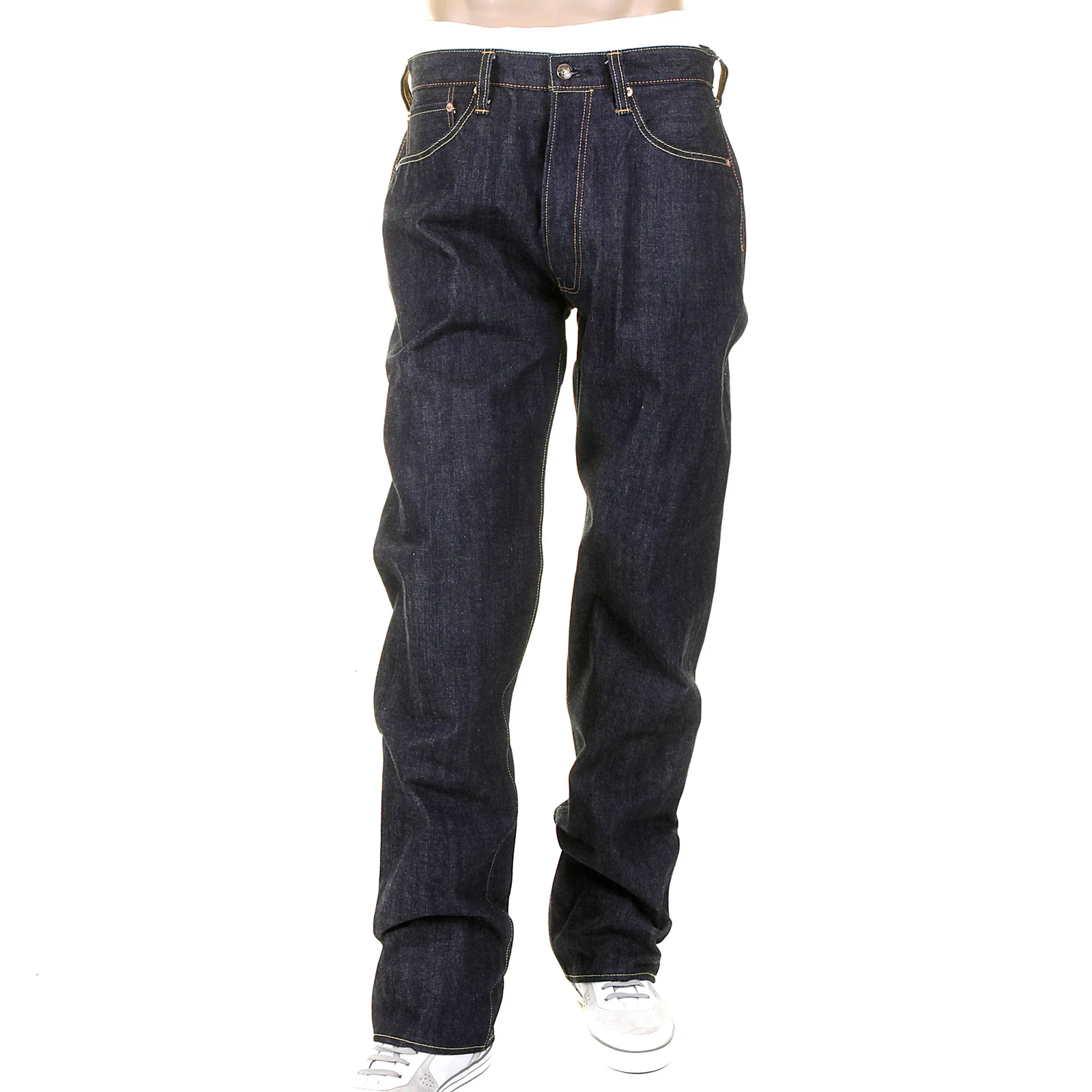 Union Star SC40065N Non Wash Selvedge Denim Jeans in Navy CANE9029 - Image 3