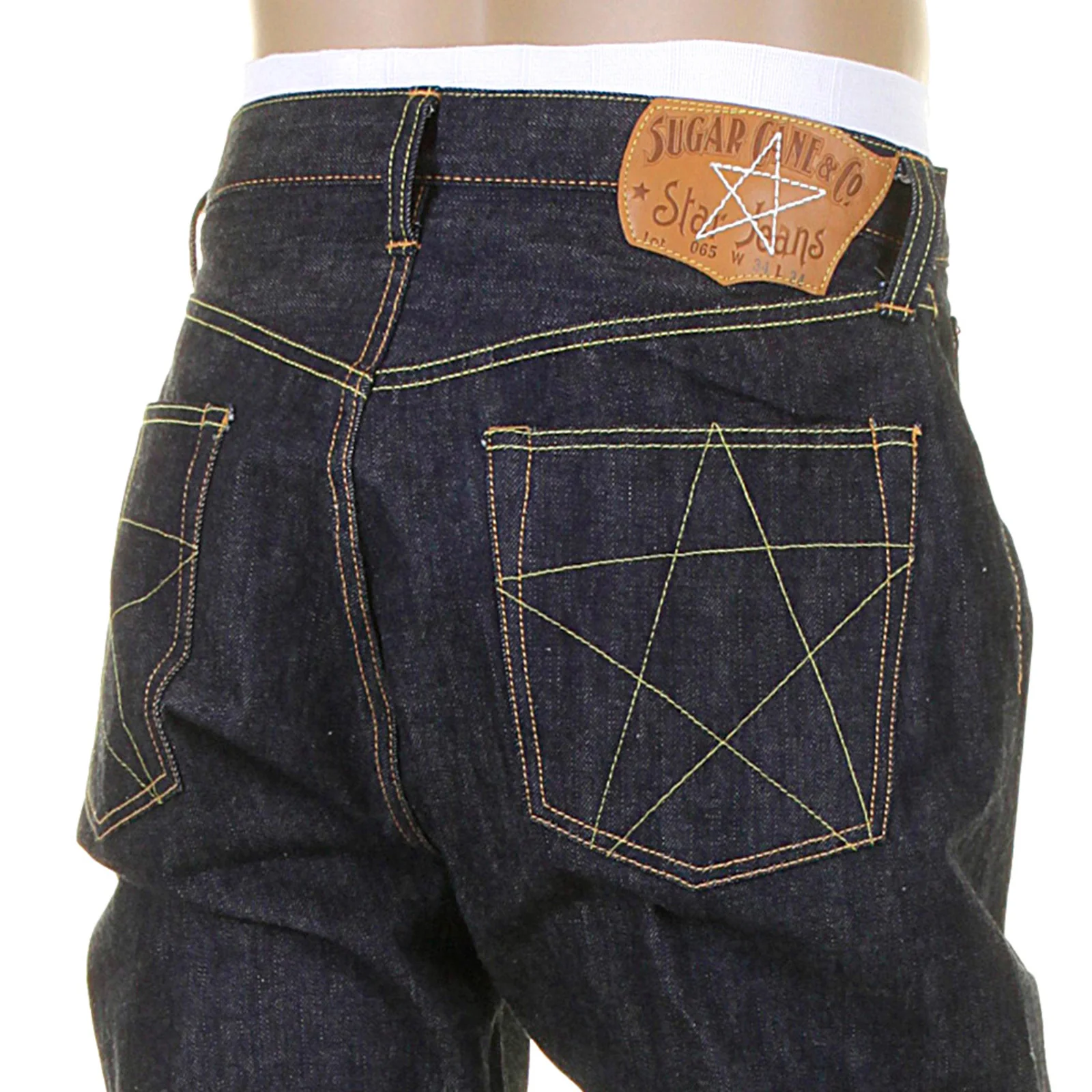 Union Star SC40065N Non Wash Selvedge Denim Jeans in Navy CANE9029 - Image 6