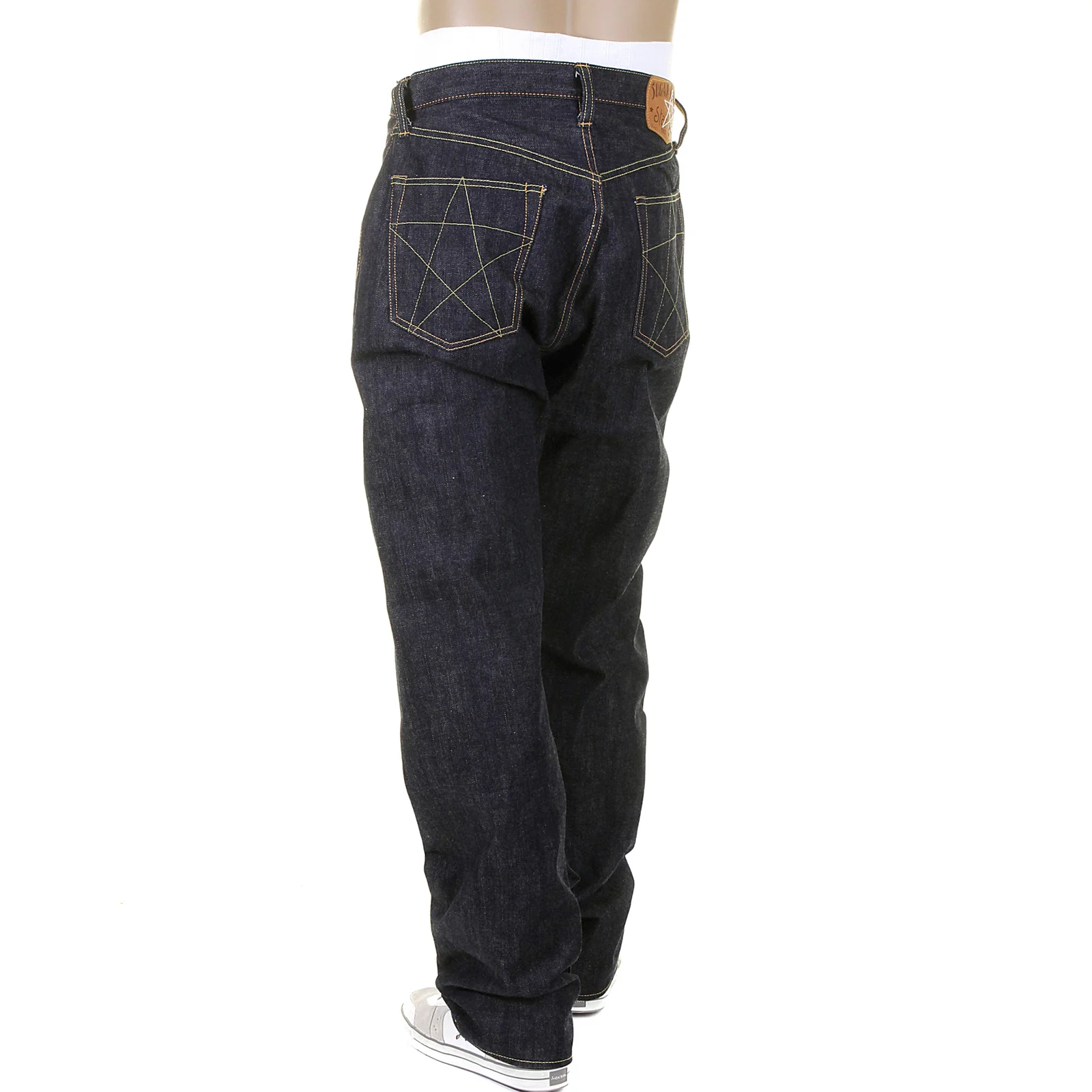 Union Star SC40065N Non Wash Selvedge Denim Jeans in Navy CANE9029 - Image 8