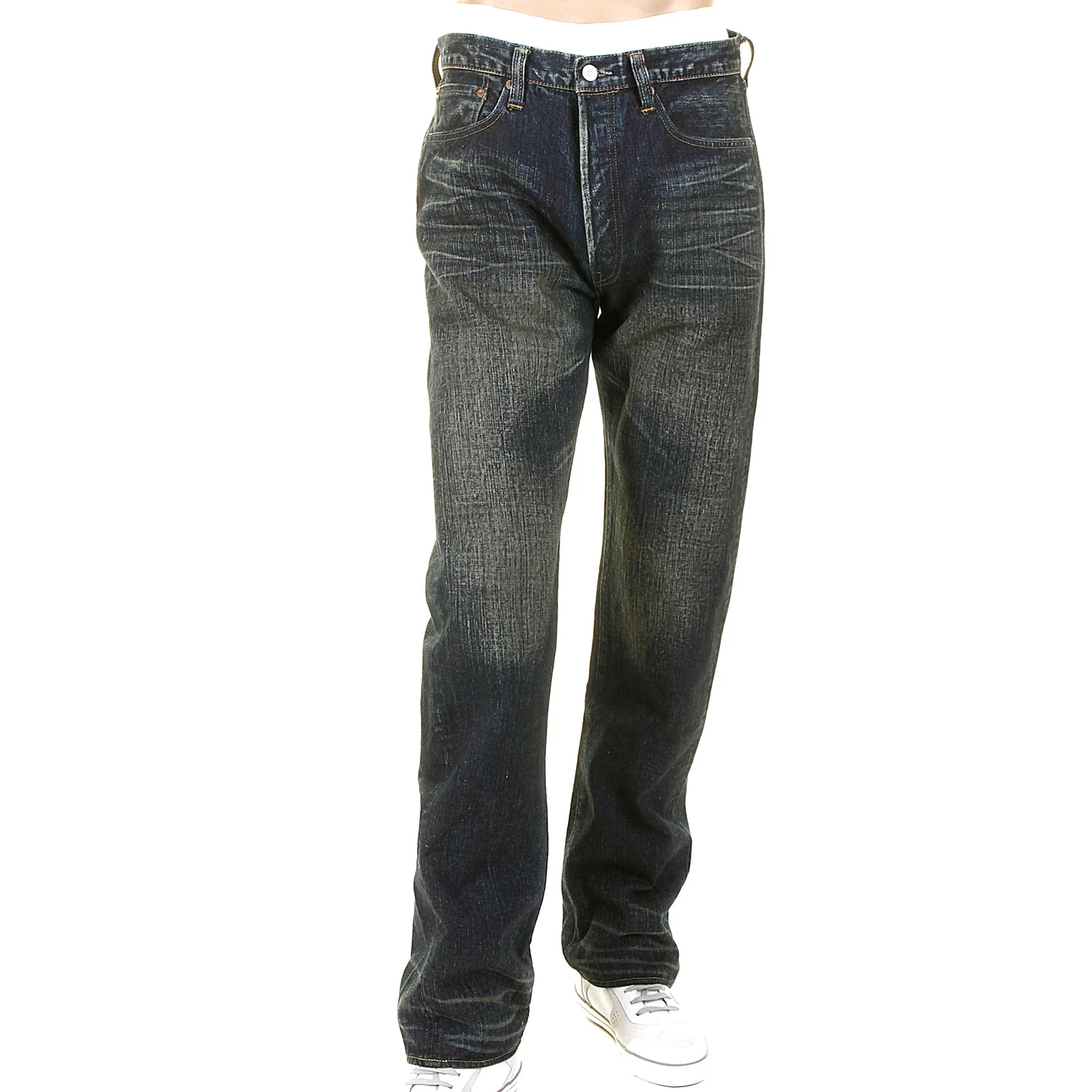 Okinawa Hard Wash SC40301H Selvedge Denim Jeans in Navy Blue CANE4070 - Image 3