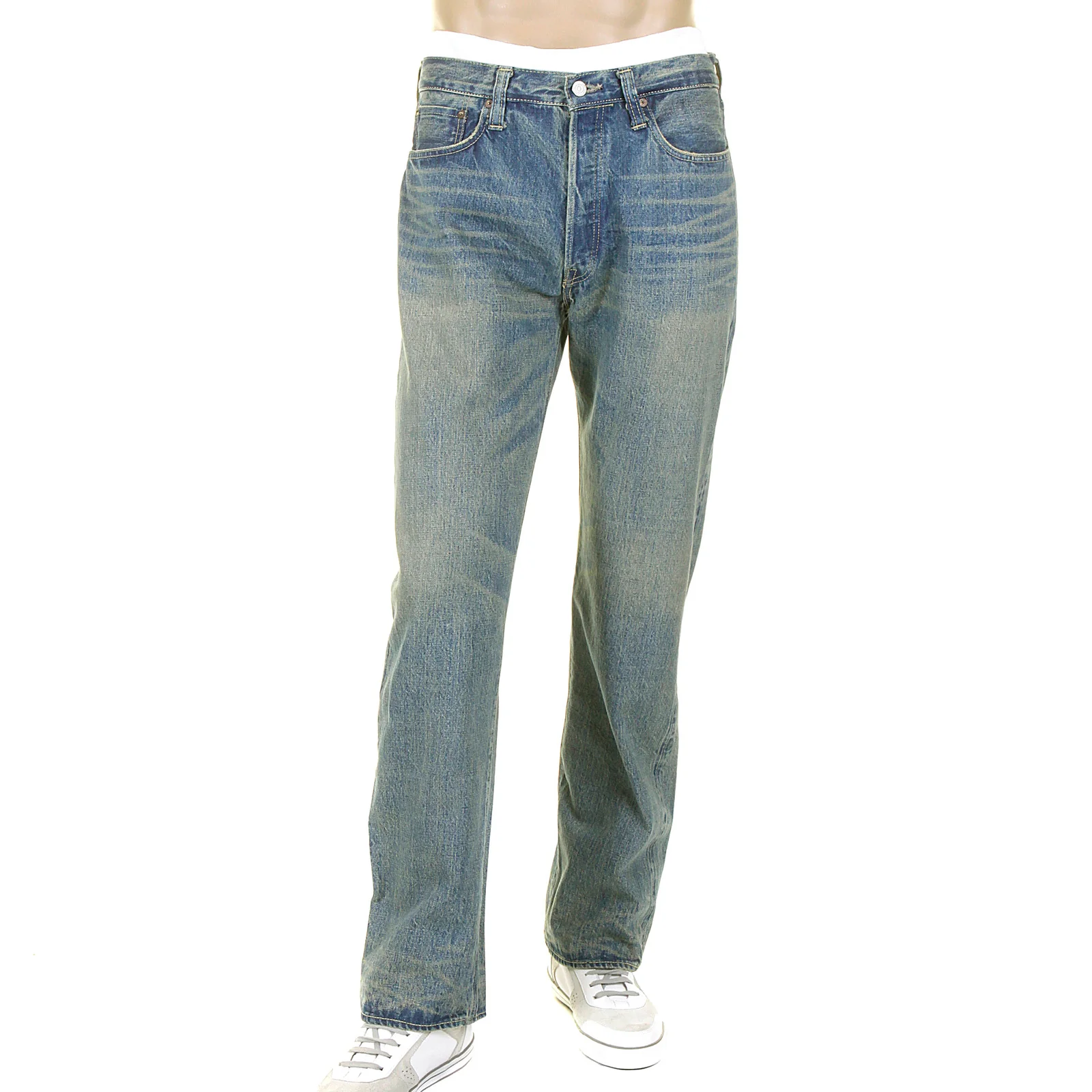 Vintage Hard Wash Light Blue SC41947H Selvedge Denim Jeans CANE5252 - Image 3