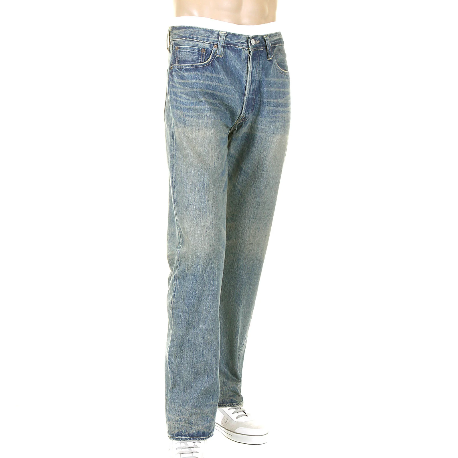 Vintage Hard Wash Light Blue SC41947H Selvedge Denim Jeans CANE5252 - Image 4