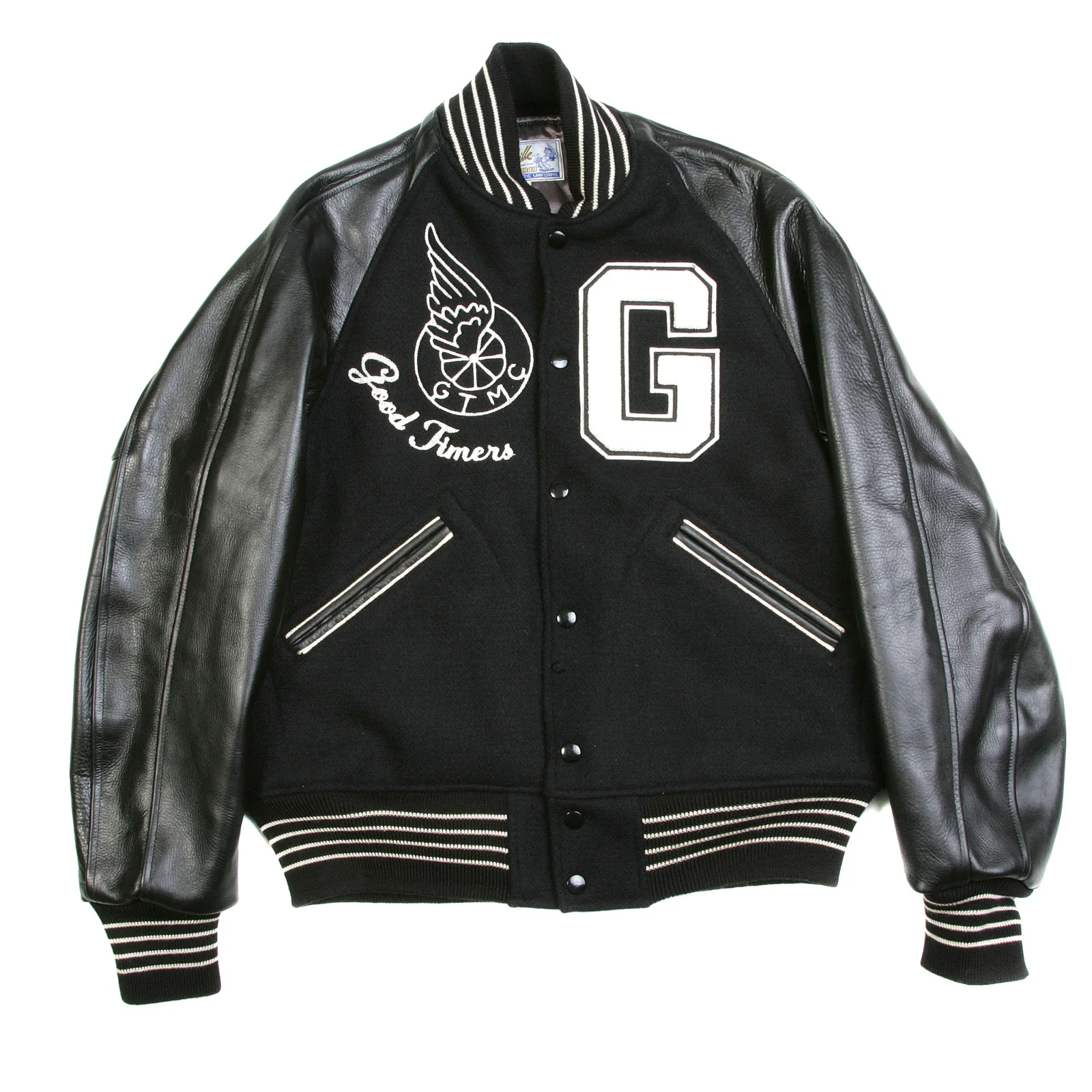 Good Timers Embroidered WV11376 Raglan Sleeve Varsity Jacket WHIT3782
