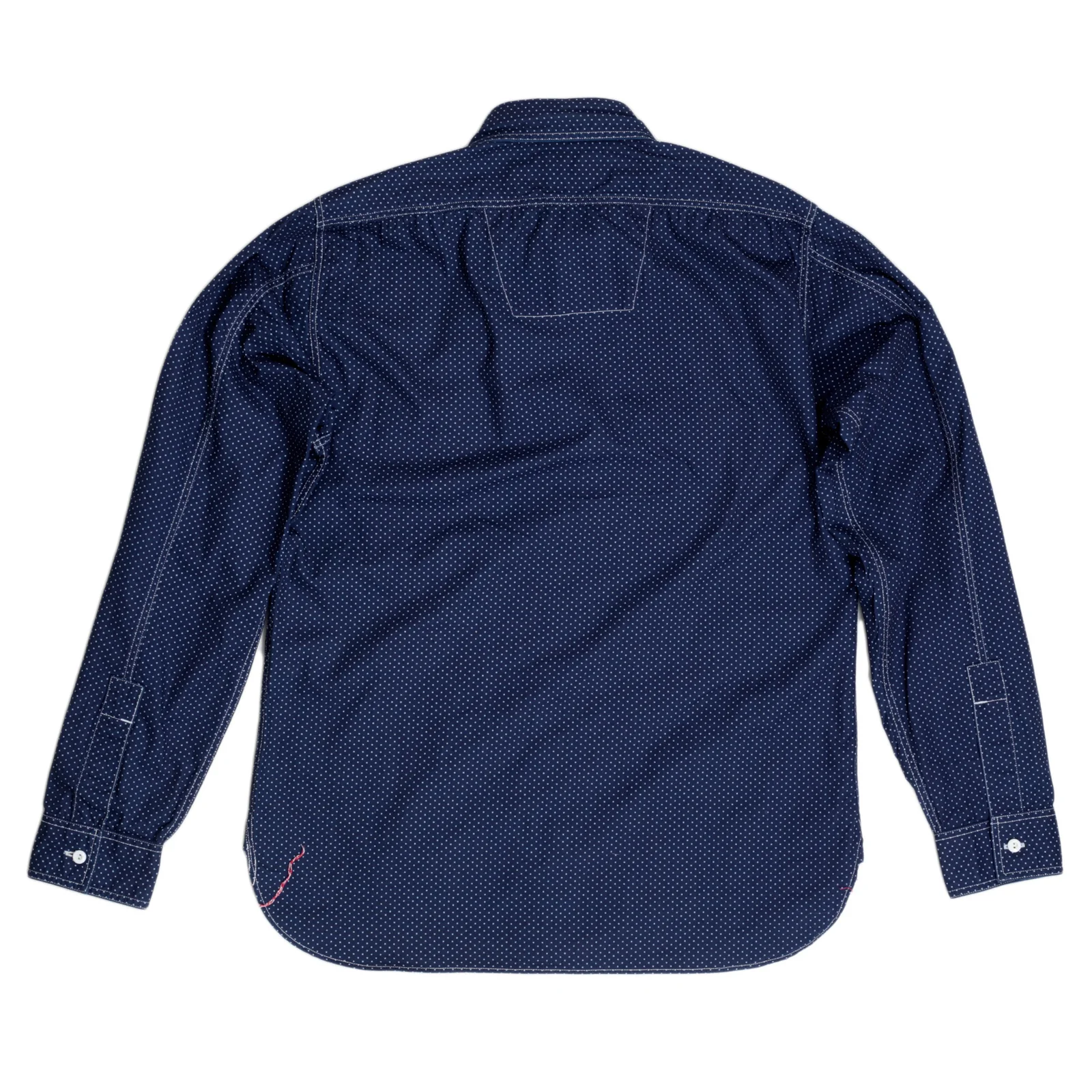 Navy Soft Collar 4.5oz Cotton Polka Dot SC27077 Work Shirt CANE7472 - Image 3