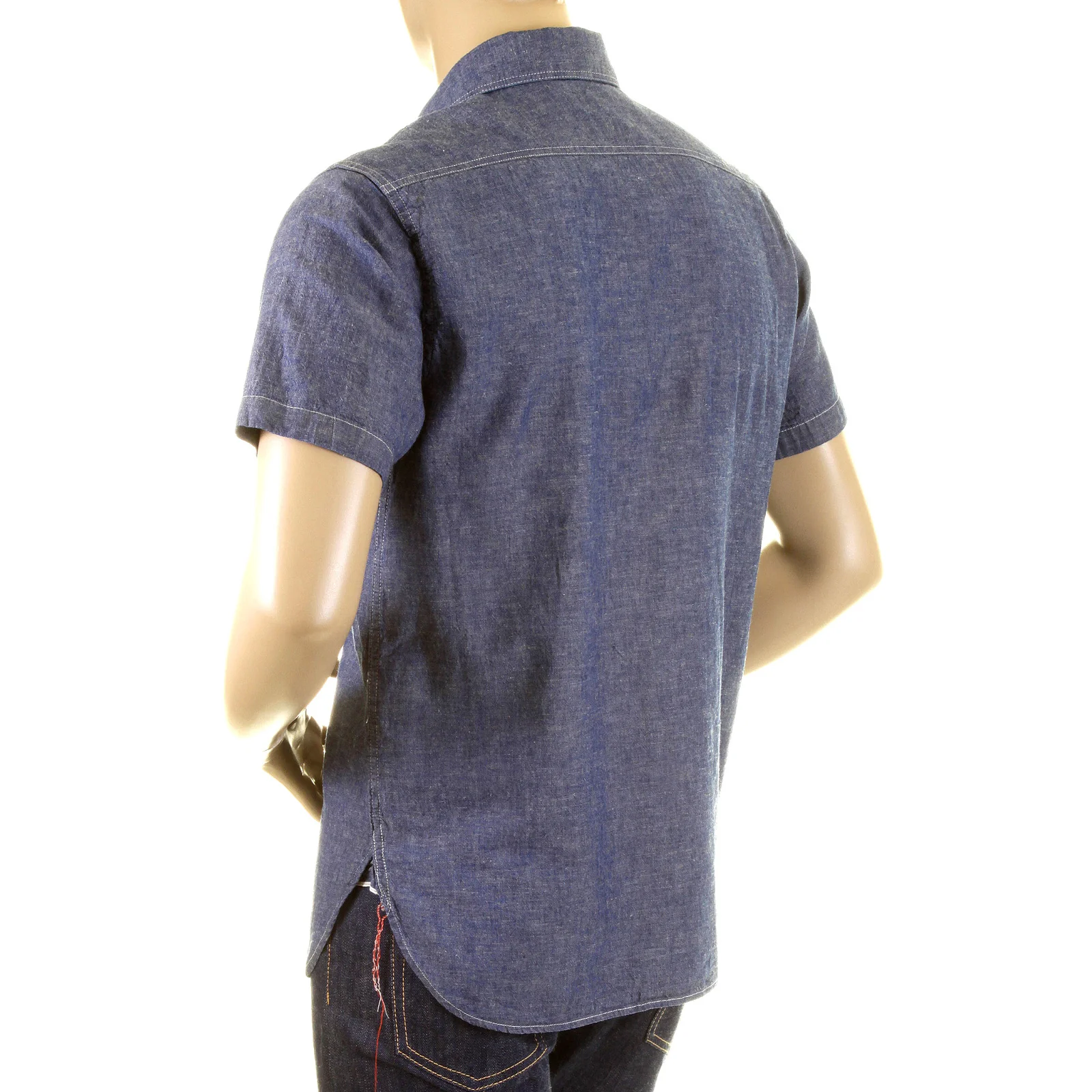 Sugar Cane SC35454 denim blue chambray work shirt CANE0245 - Image 4
