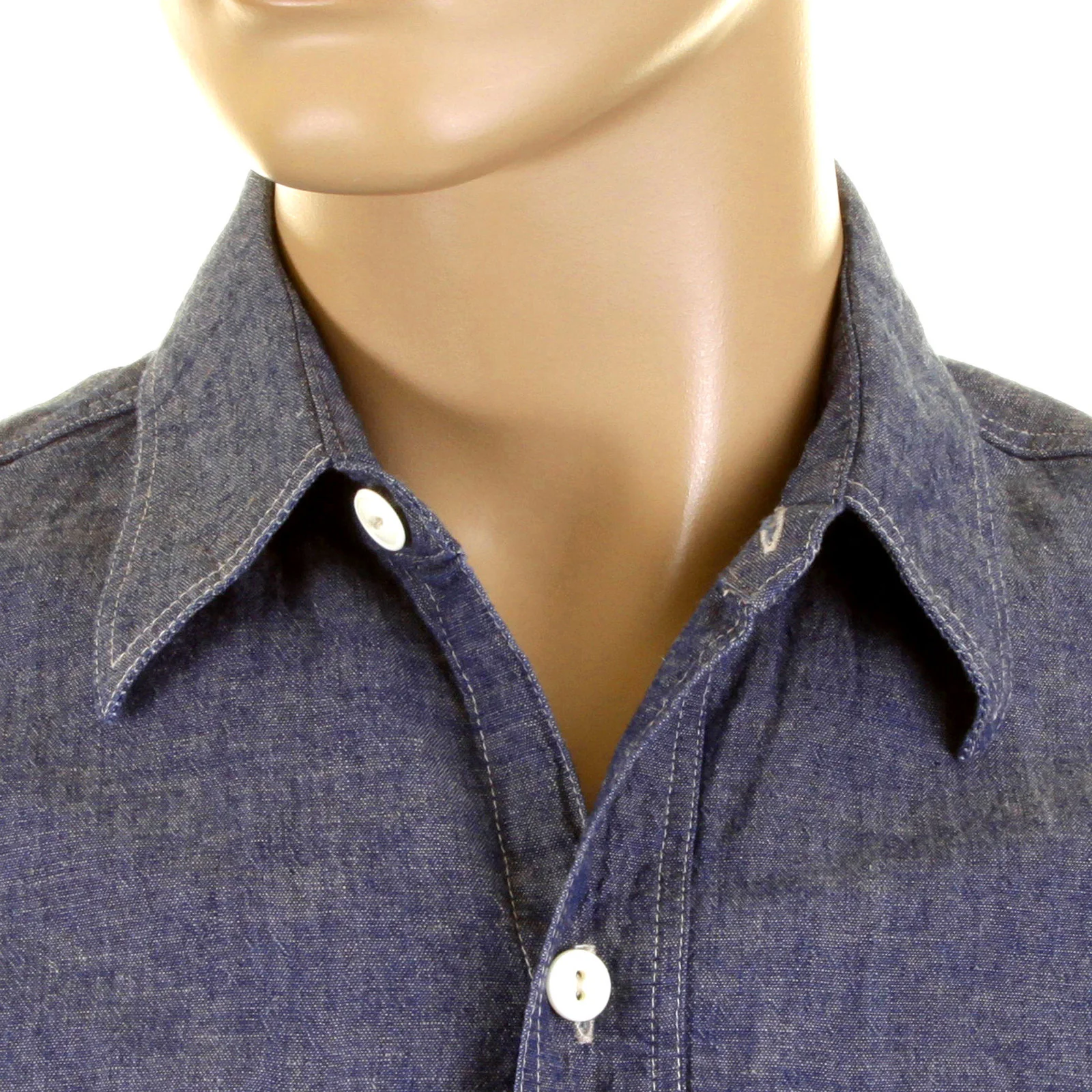 Sugar Cane SC35454 denim blue chambray work shirt CANE0245 - Image 7