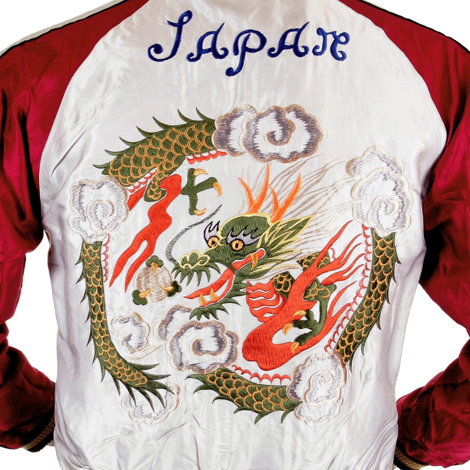 Silver and Wine TT11781 Dragon Embroidered Souvenir Jacket TOYO4232A - Image 6