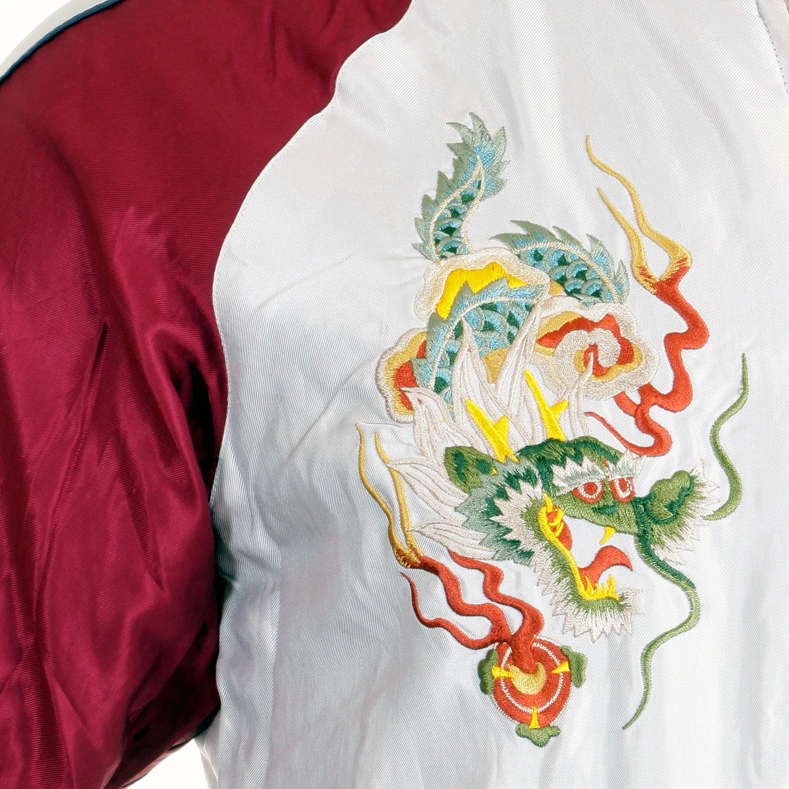 Silver and Wine TT11781 Dragon Embroidered Souvenir Jacket TOYO4232A - Image 7