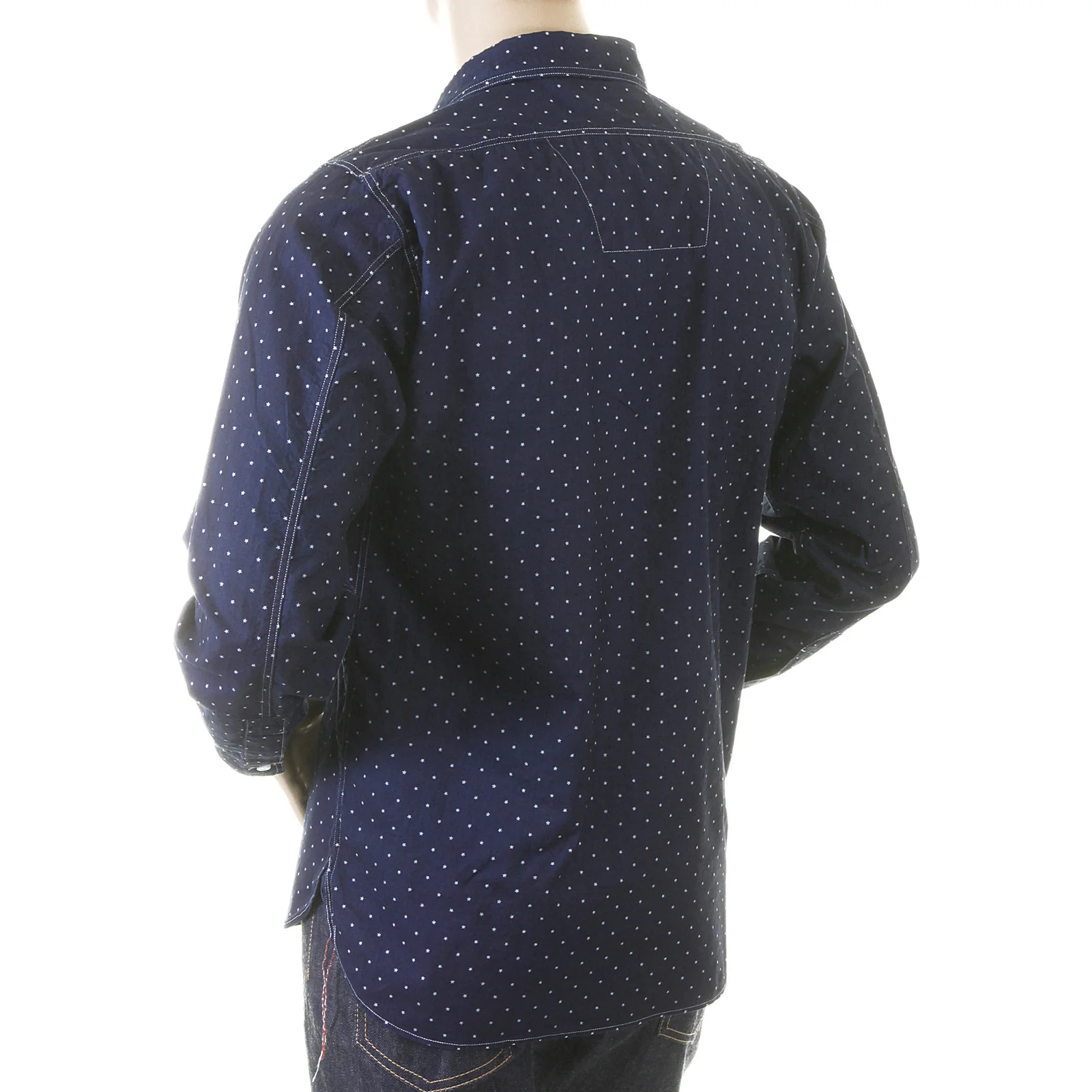 Navy Fiction Romance SC25675A Star Dot Vintage Cut Work Shirt CANE2728 - Image 5