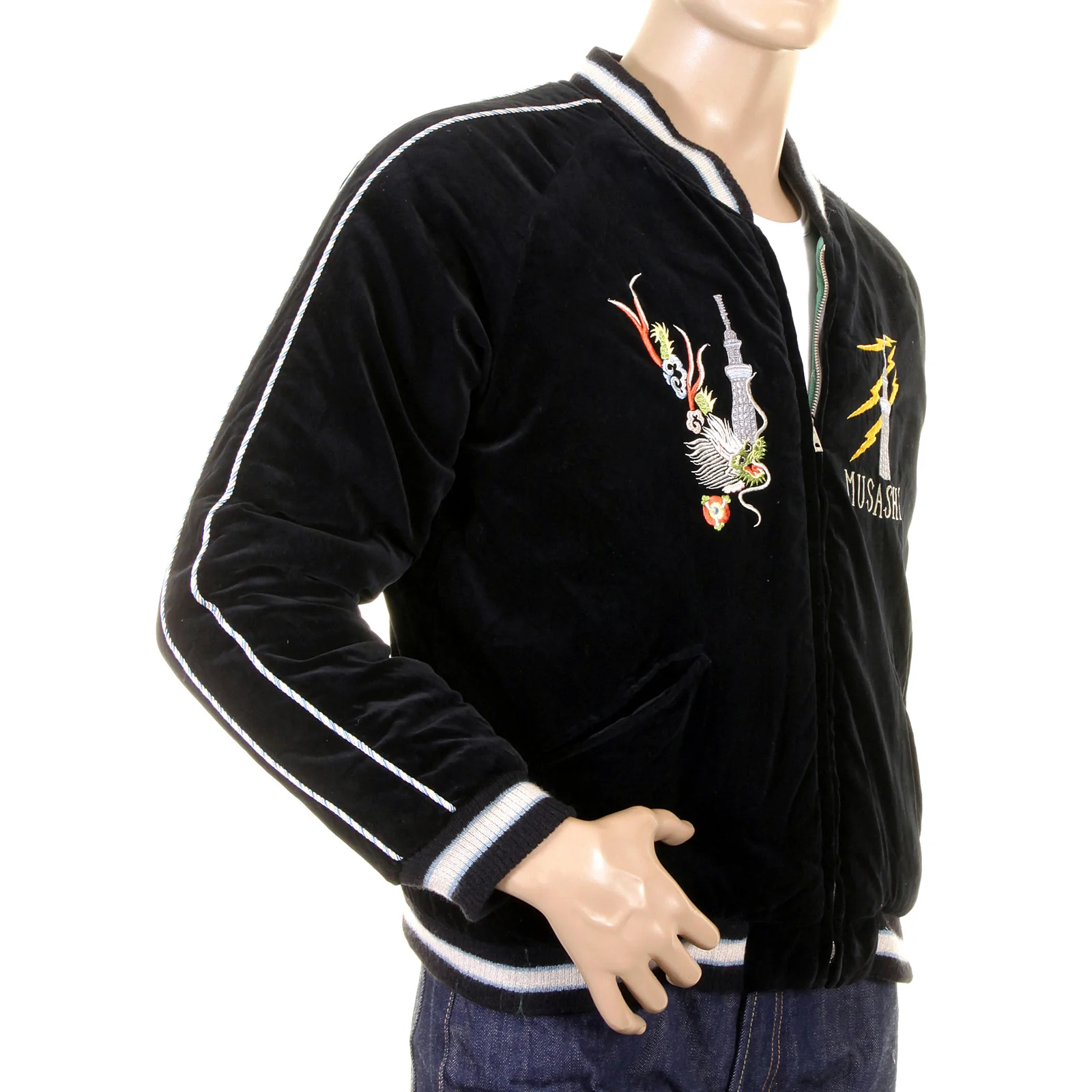 Black Tokyo Musashi Dragon Embroidered TT12420 Suka Jacket TOYO1084AA - Image 3