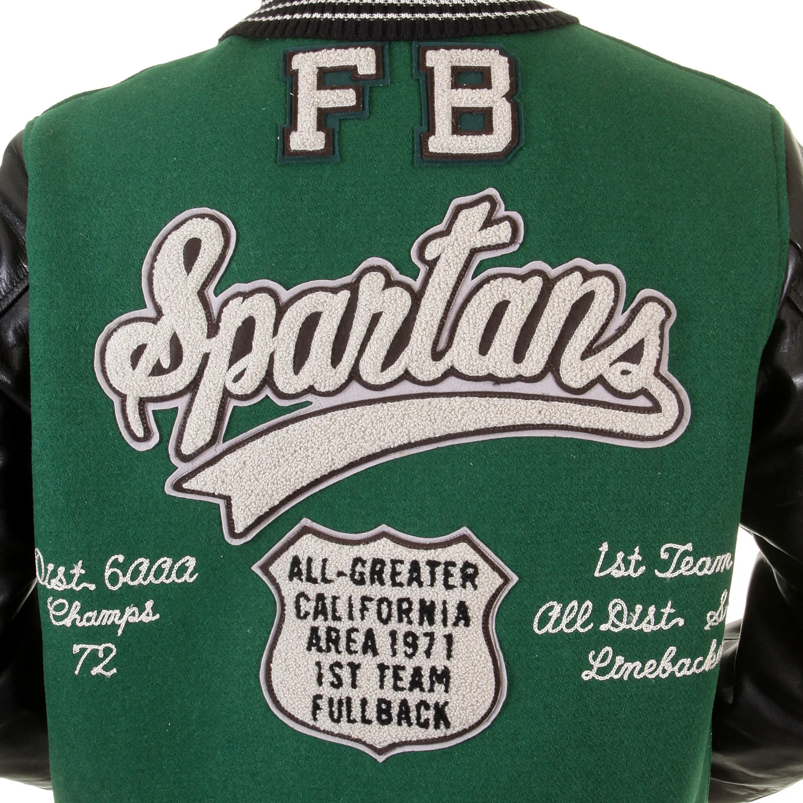 Dark Green and Black WV12310 Spartans Stadium Award Jacket CANE1092 - Image 6