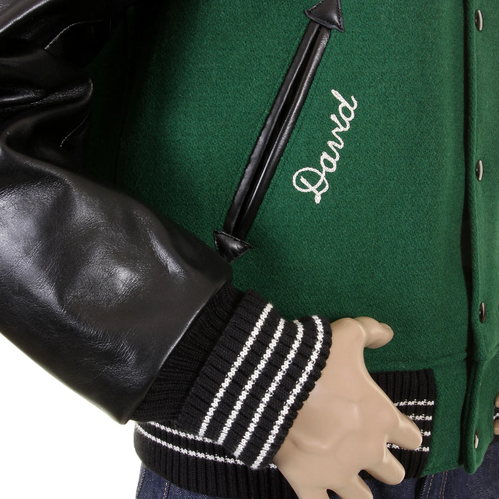 Dark Green and Black WV12310 Spartans Stadium Award Jacket CANE1092 - Image 8